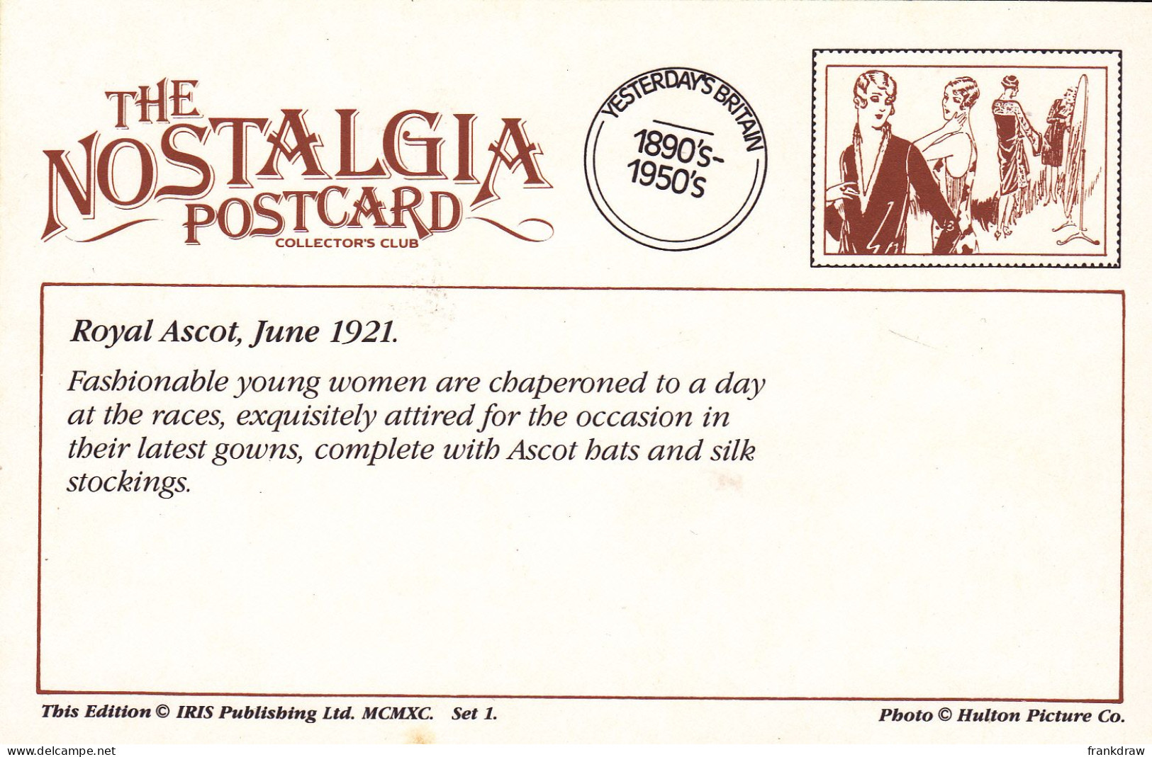 Nostalgia Postcard - Royal Ascot, June 1921  - VG - Unclassified