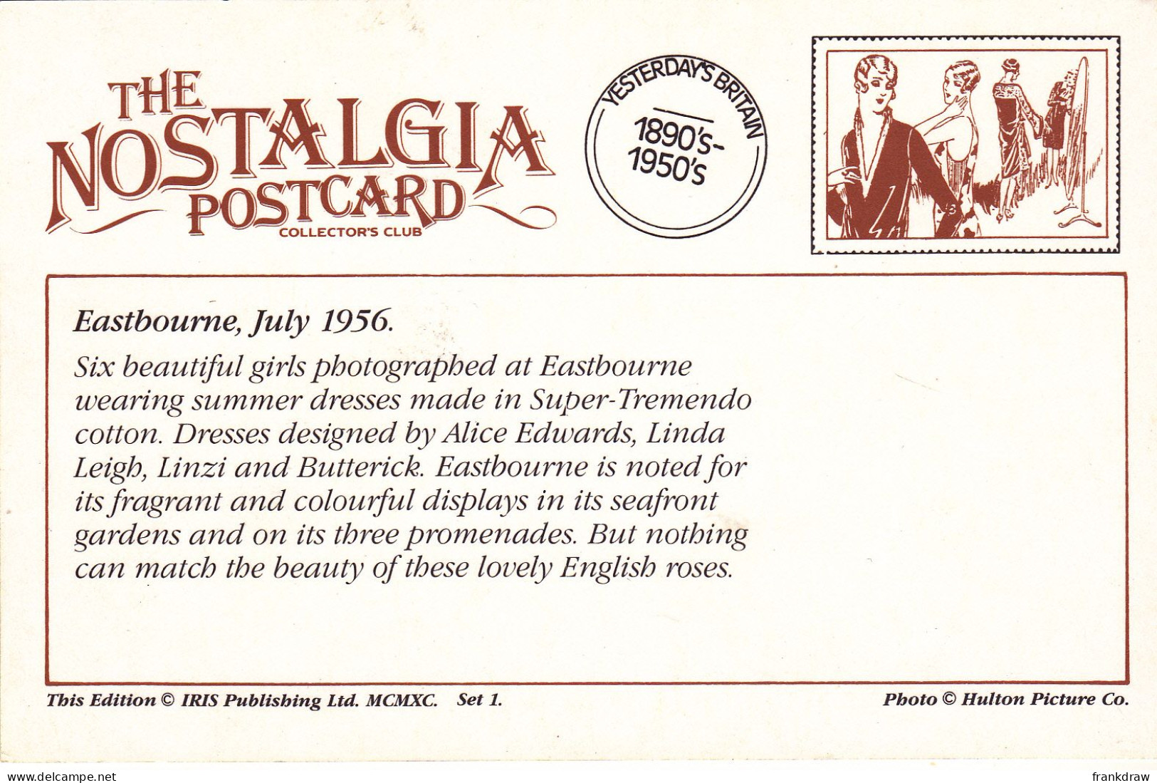 Nostalgia Postcard - Eastbourne, July 1956  - VG - Unclassified