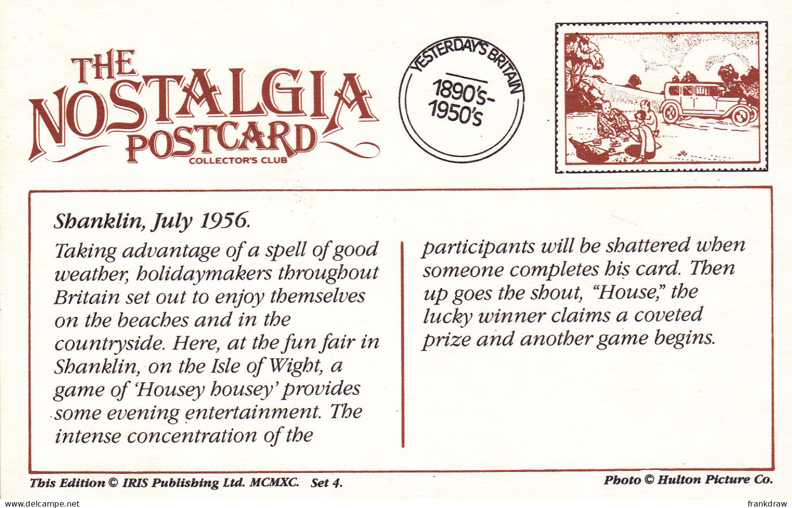 Nostalgia Postcard - Shanklin, July 1956  - VG - Unclassified