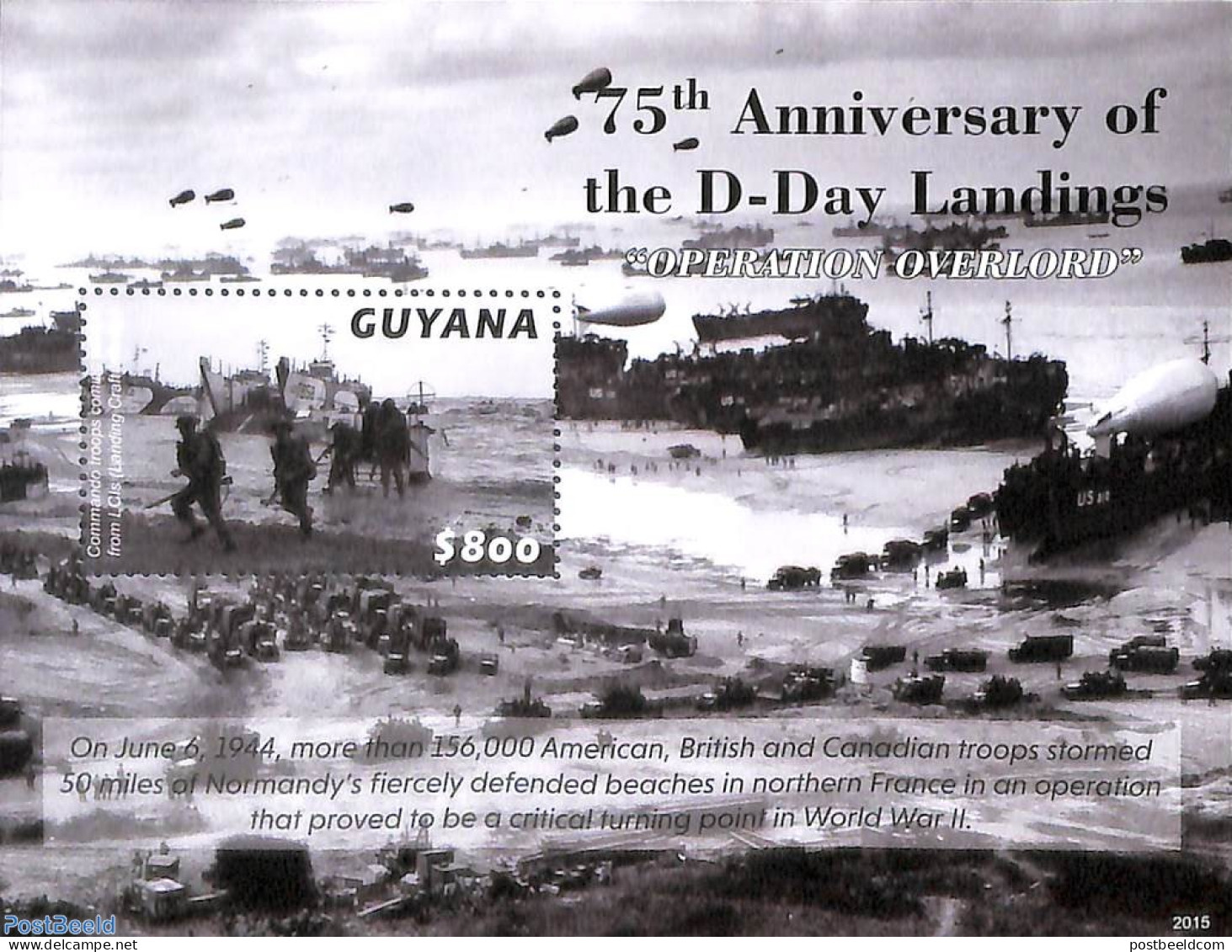 Guyana 2021 D-Day S/s, Mint NH, History - Transport - World War II - Ships And Boats - 2. Weltkrieg