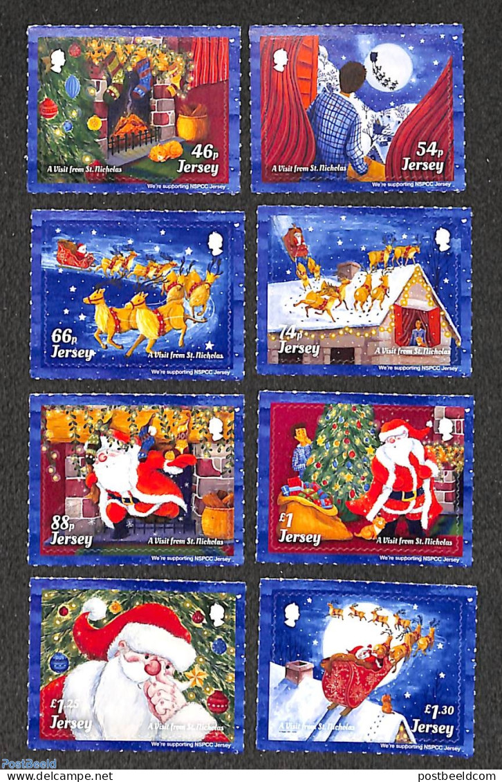 Jersey 2021 Christmas 8v S-a, Mint NH, Religion - Christmas - Noël