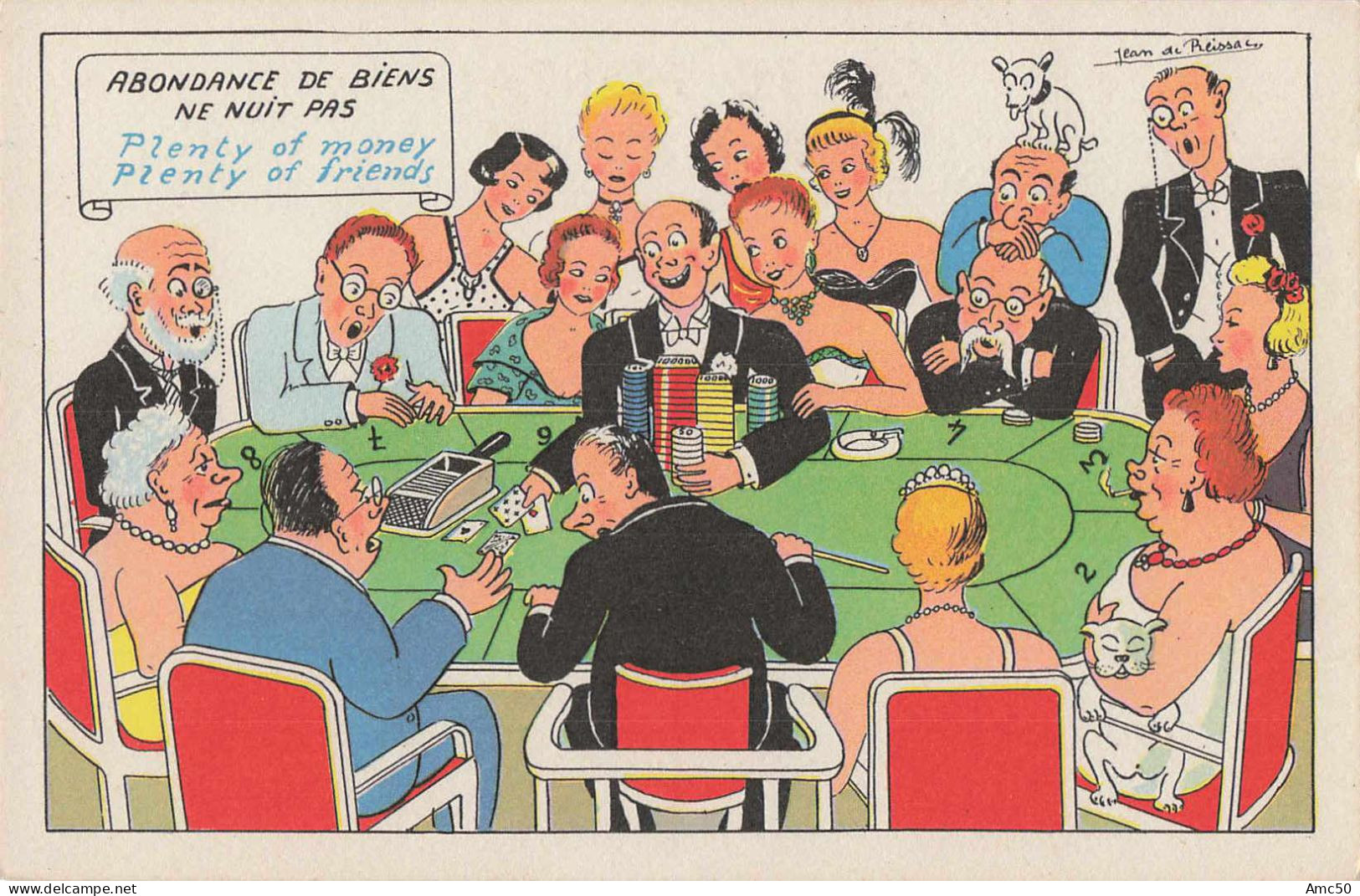 cpsm Lot de 14 Cartes Jean de Preissac Illustrateur Humour 1945 et après