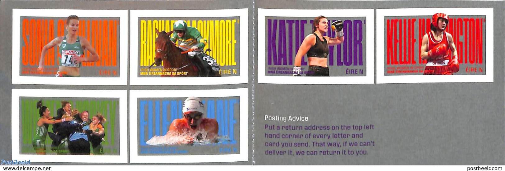 Ireland 2022 Irish Women In Sport 6v S-a In Booklet, Mint NH, History - Nature - Sport - Women - Horses - Sport (other.. - Unused Stamps