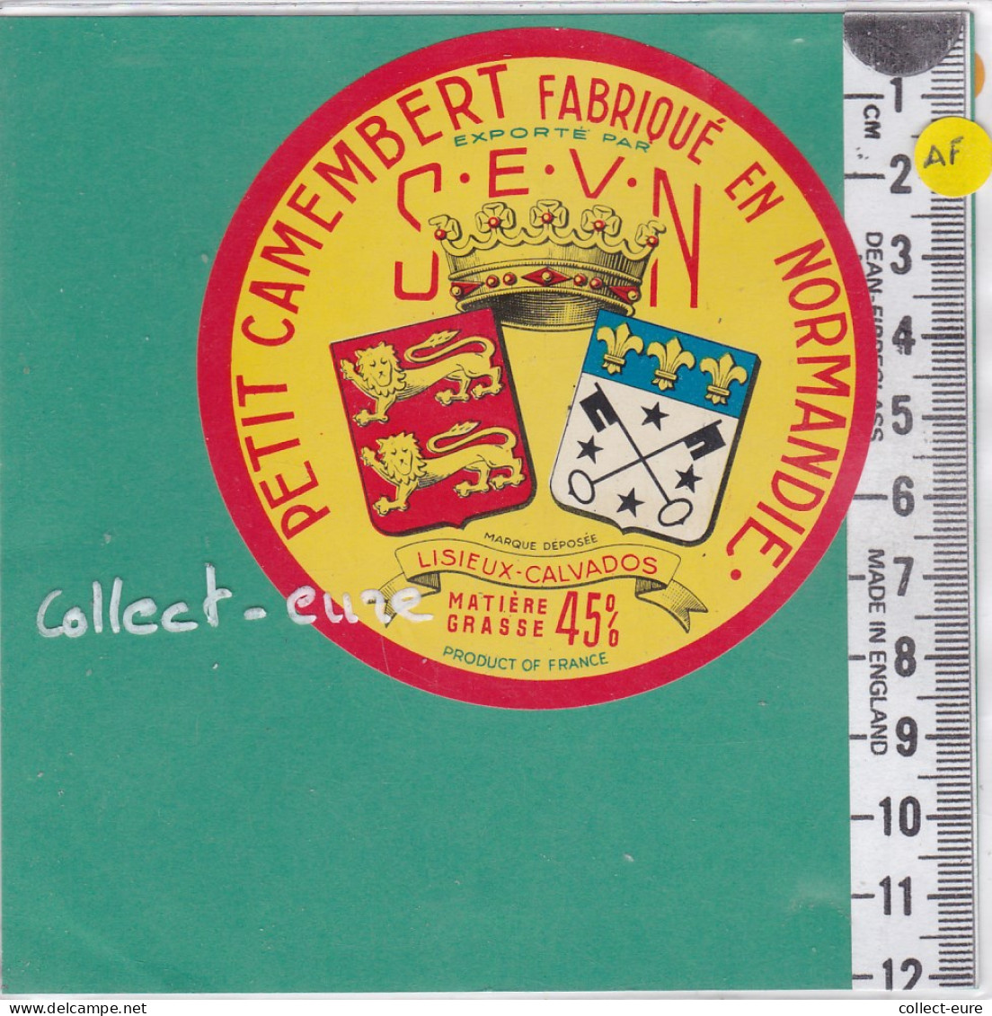 C1238 FROMAGE  PETIT CAMEMBERT LISIEUX CALVADOS S. E. V. N. LEOPARD CLEFS - Fromage