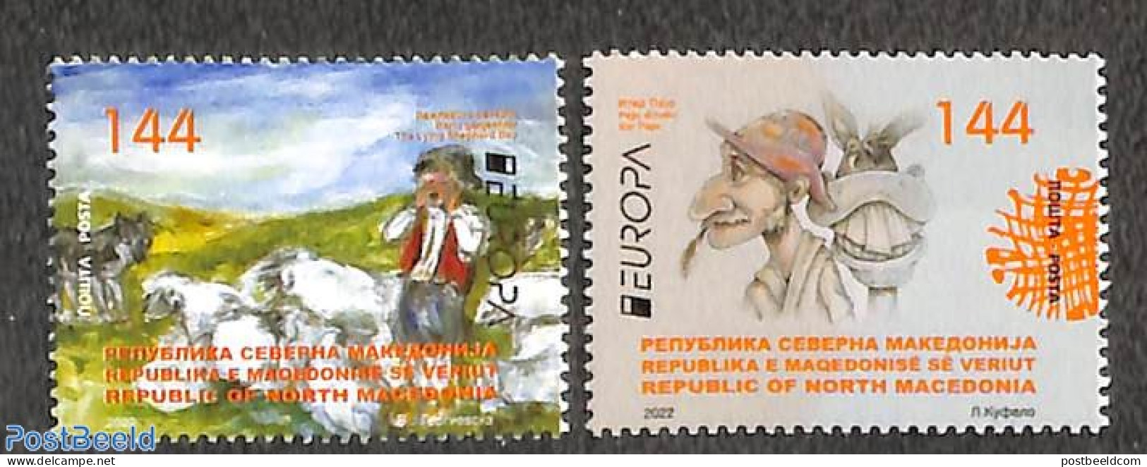 North Macedonia 2022 Europa, Myths & Legends 2v, Mint NH, History - Europa (cept) - Art - Fairytales - Contes, Fables & Légendes