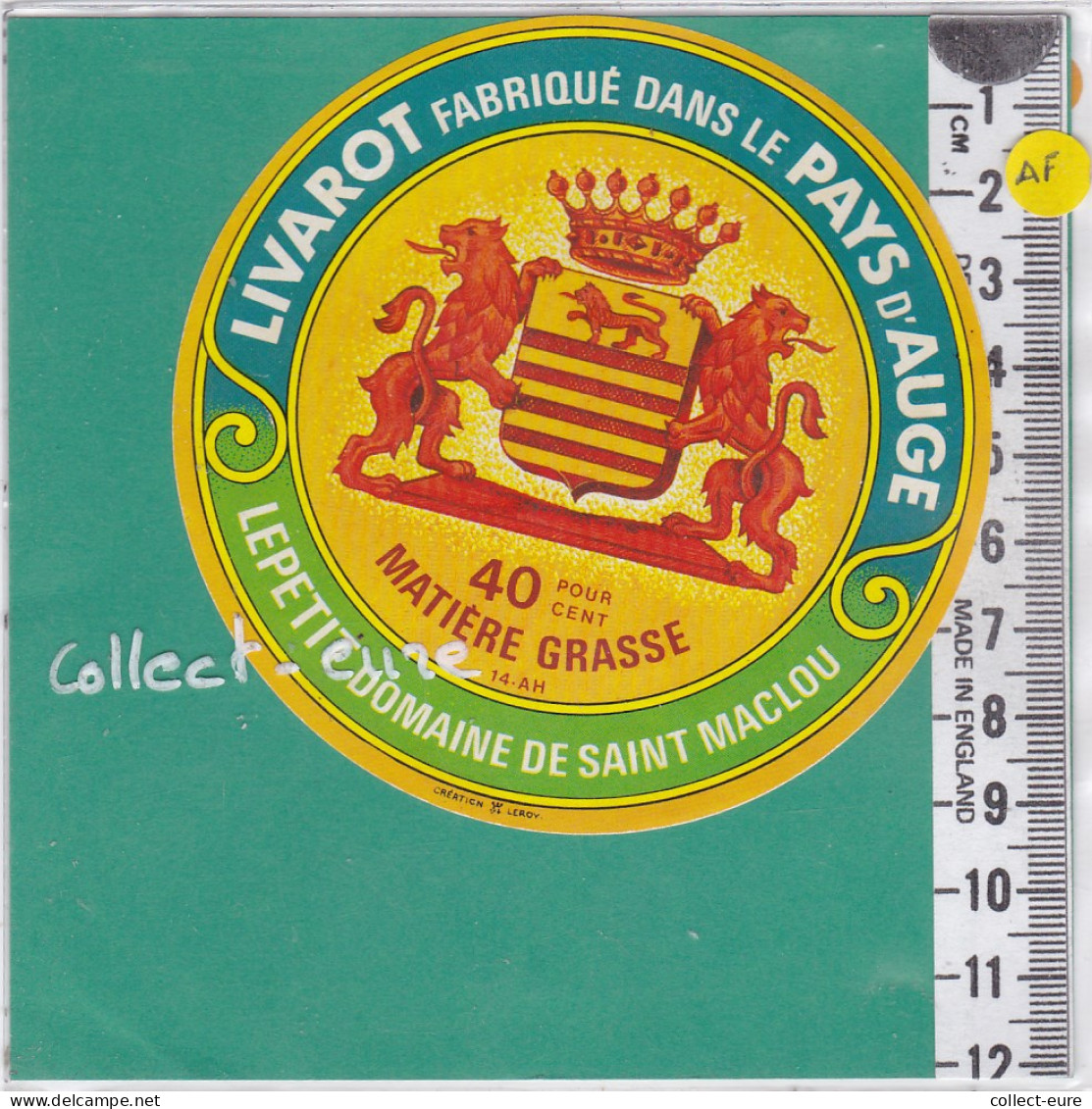 C1242 FROMAGE  LIVAROT LEPETIT SAINT MACLOU  CALVADOS  LEOPARDS - Cheese