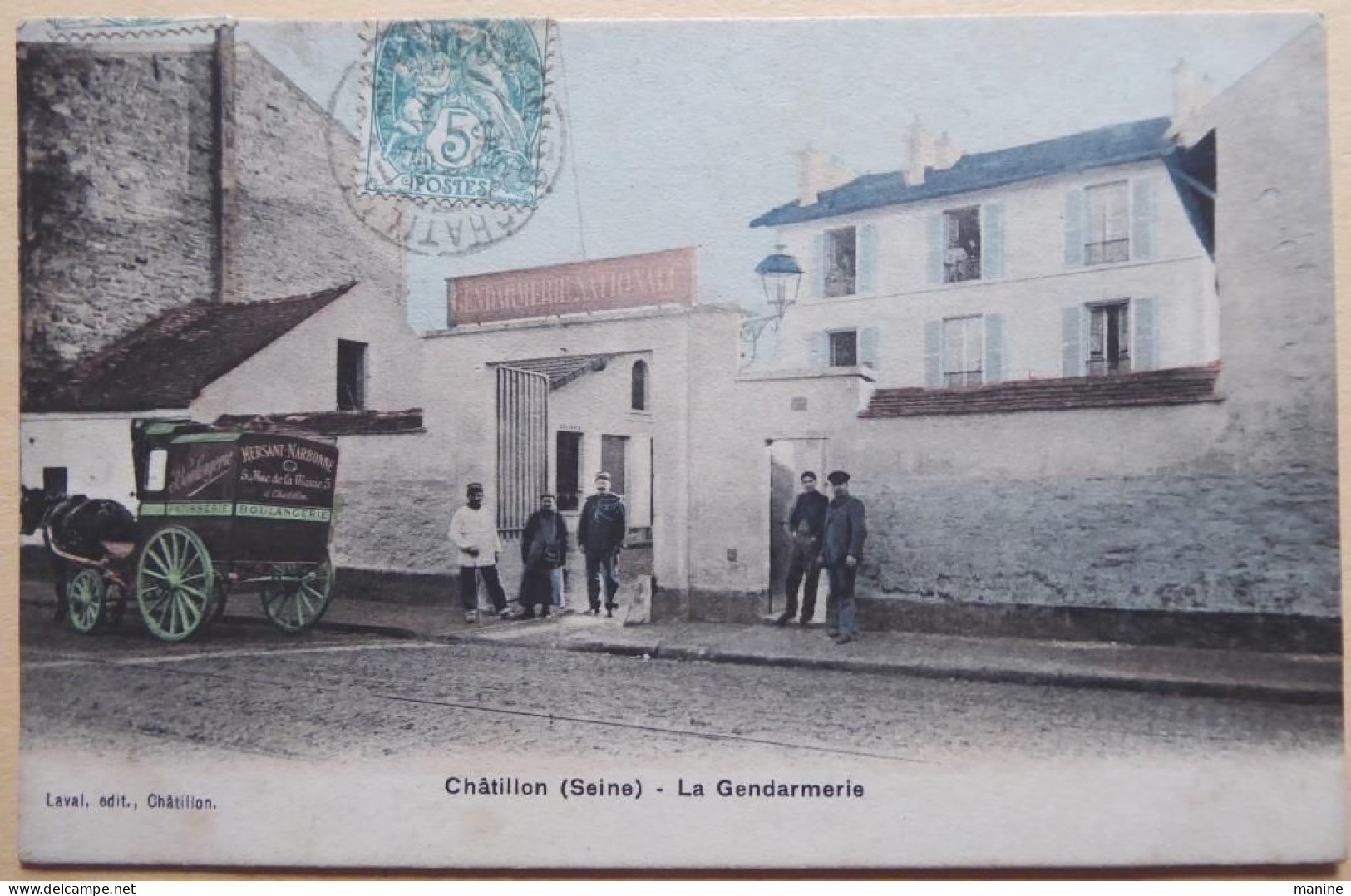 Châtillon (Seine) - La Gendarmerie "Rue Du Ponceau" - CPA Colorisée 1906 - Châtillon