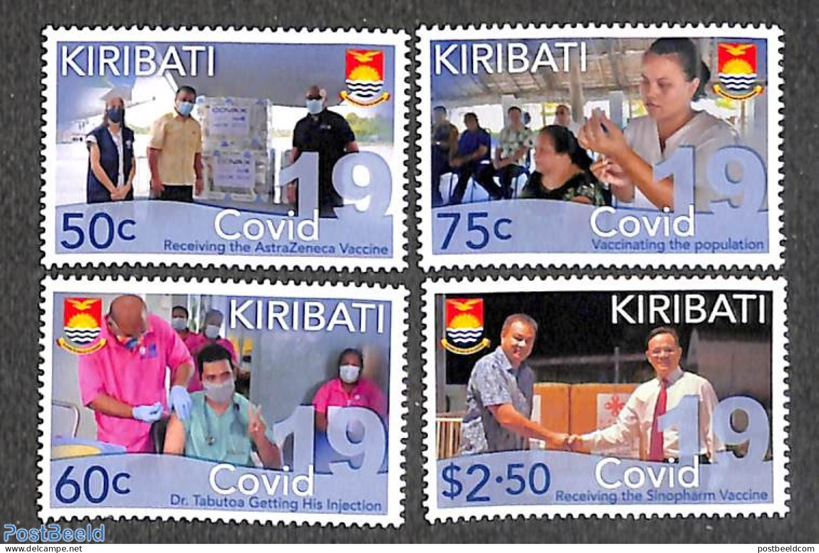 Kiribati 2022 Covid-19 4v, Mint NH, Health - Health - Corona/Covid19 - Kiribati (1979-...)