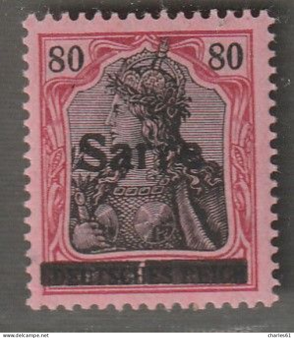 SARRE - N°16 * (1920) 80p Rouge Et Noir S/rose - - Nuevos