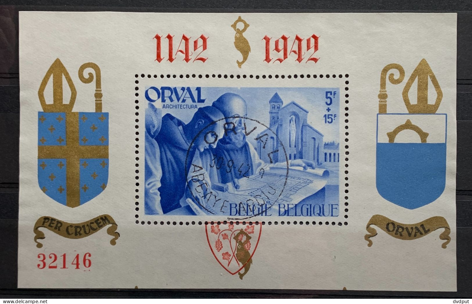 België, 1942, BL20, Gestempeld ORVAL, OBP 22.5€ - 1924-1960