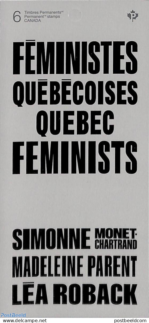 Canada 2023 Quebec Feminists Booklet S-a, Mint NH, History - Women - Stamp Booklets - Nuovi
