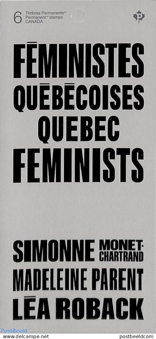 Canada 2023 Quebec Feminists Booklet S-a, Mint NH, History - Women - Stamp Booklets - Ungebraucht