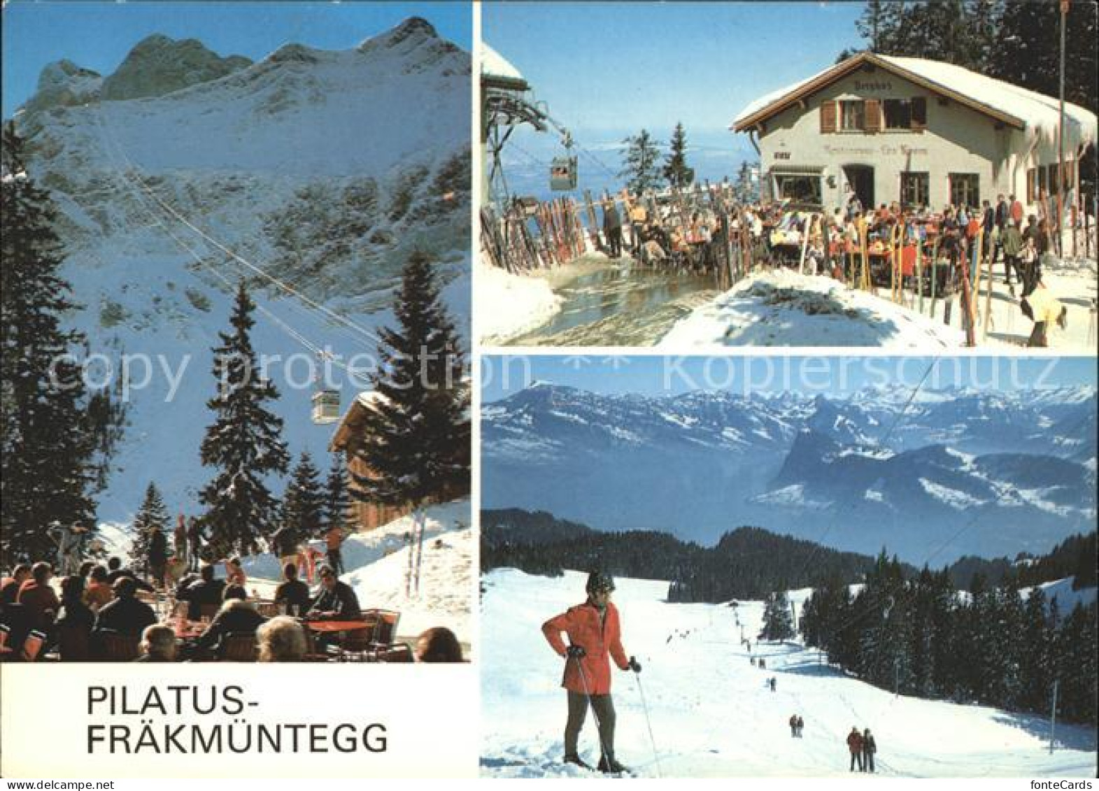 11889980 Fraekmuentegg Luftseilbahn Skilift Berggasthaus Terrasse Pilatus - Sonstige & Ohne Zuordnung
