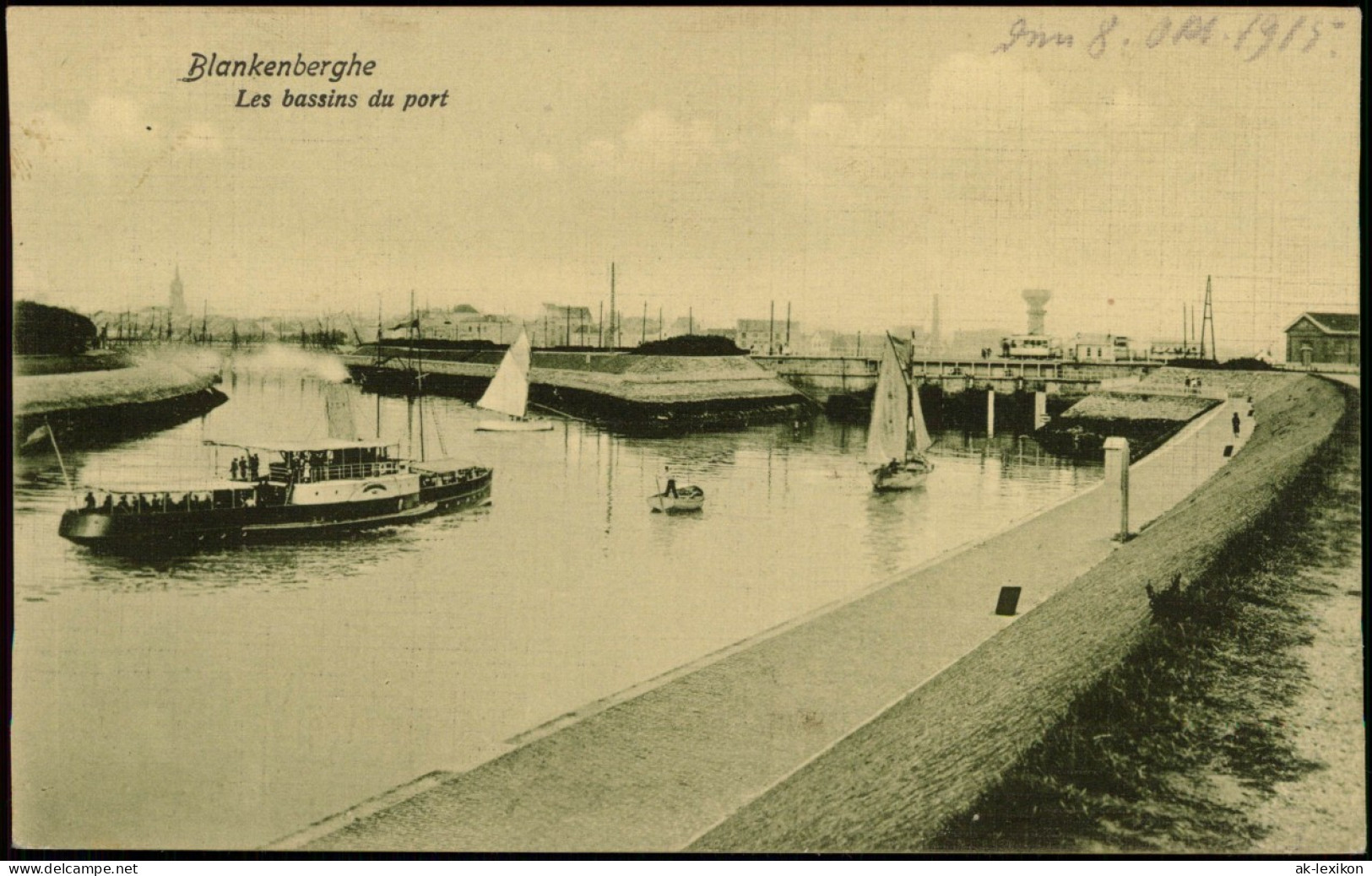 Postkaart Blankenberge Blankenberghe Hafen Dampfer 1915 Feldpost Bayr Landsturm - Autres & Non Classés