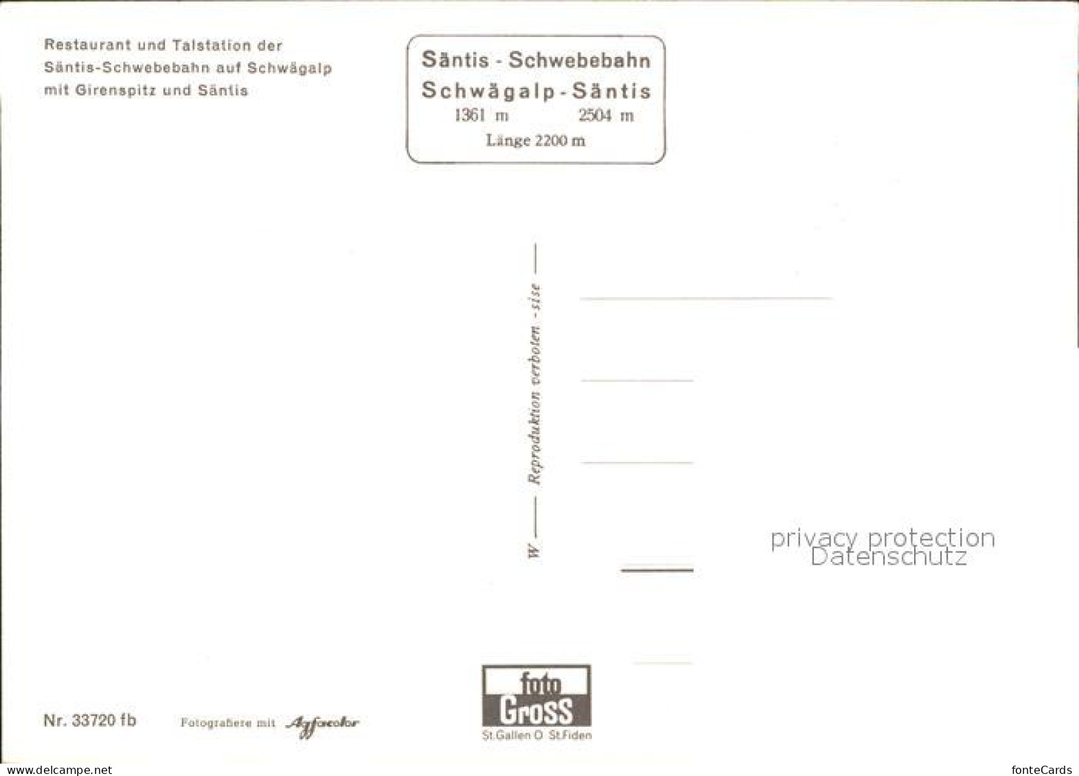 11889954 Schwaegalp AR Restaurant Und Talstation Der Saentis Schwebebahn Schwaeg - Other & Unclassified