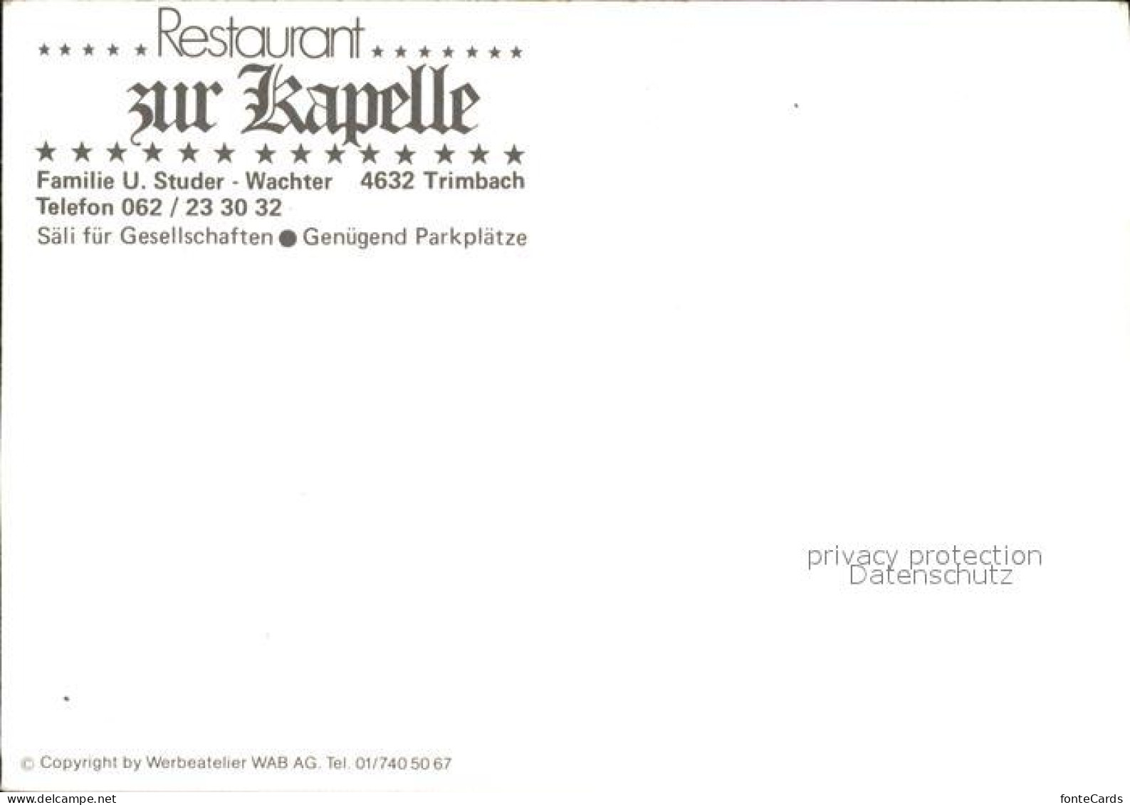11889934 Trimbach Goesgen Restaurant Zur Kapelle Speisesaal Gastraum Trimbach - Other & Unclassified
