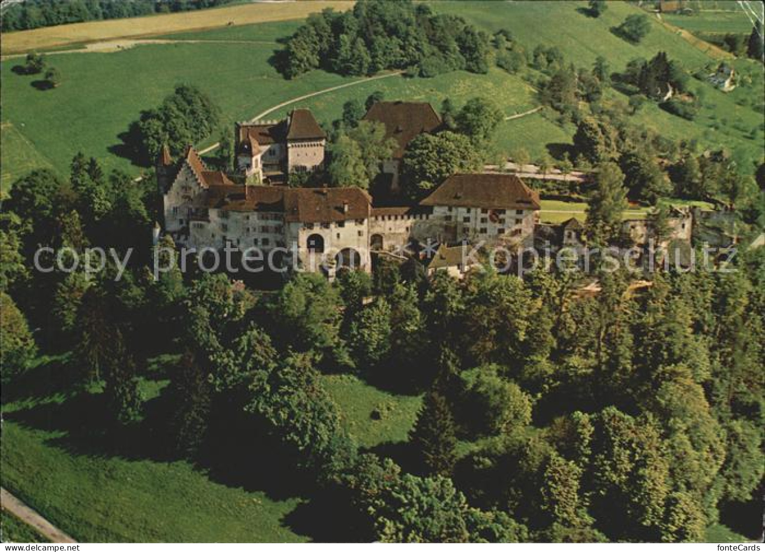 11889930 Lenzburg Schloss Fliegeraufnahme Lenzburg - Autres & Non Classés