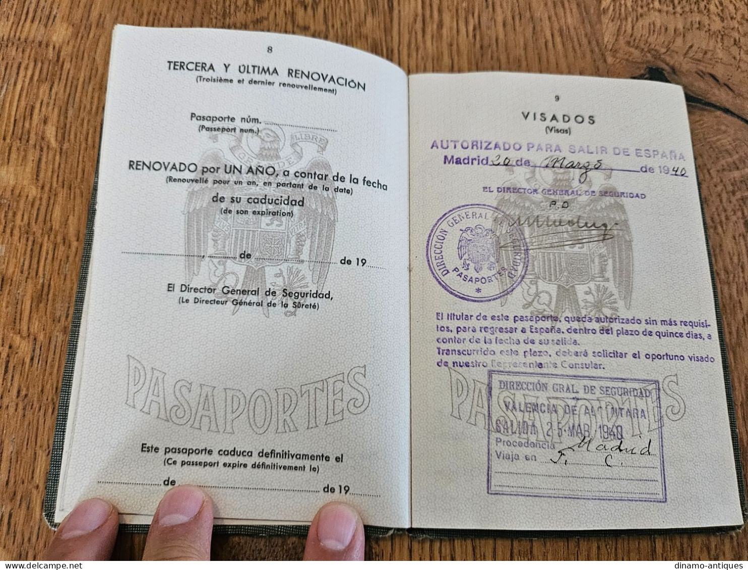 1940 Spain Passport Passeport Issued In Madrid For A Driver Of Romania Embassy In Spain Travel To Portugal - Transporter - Historical Documents