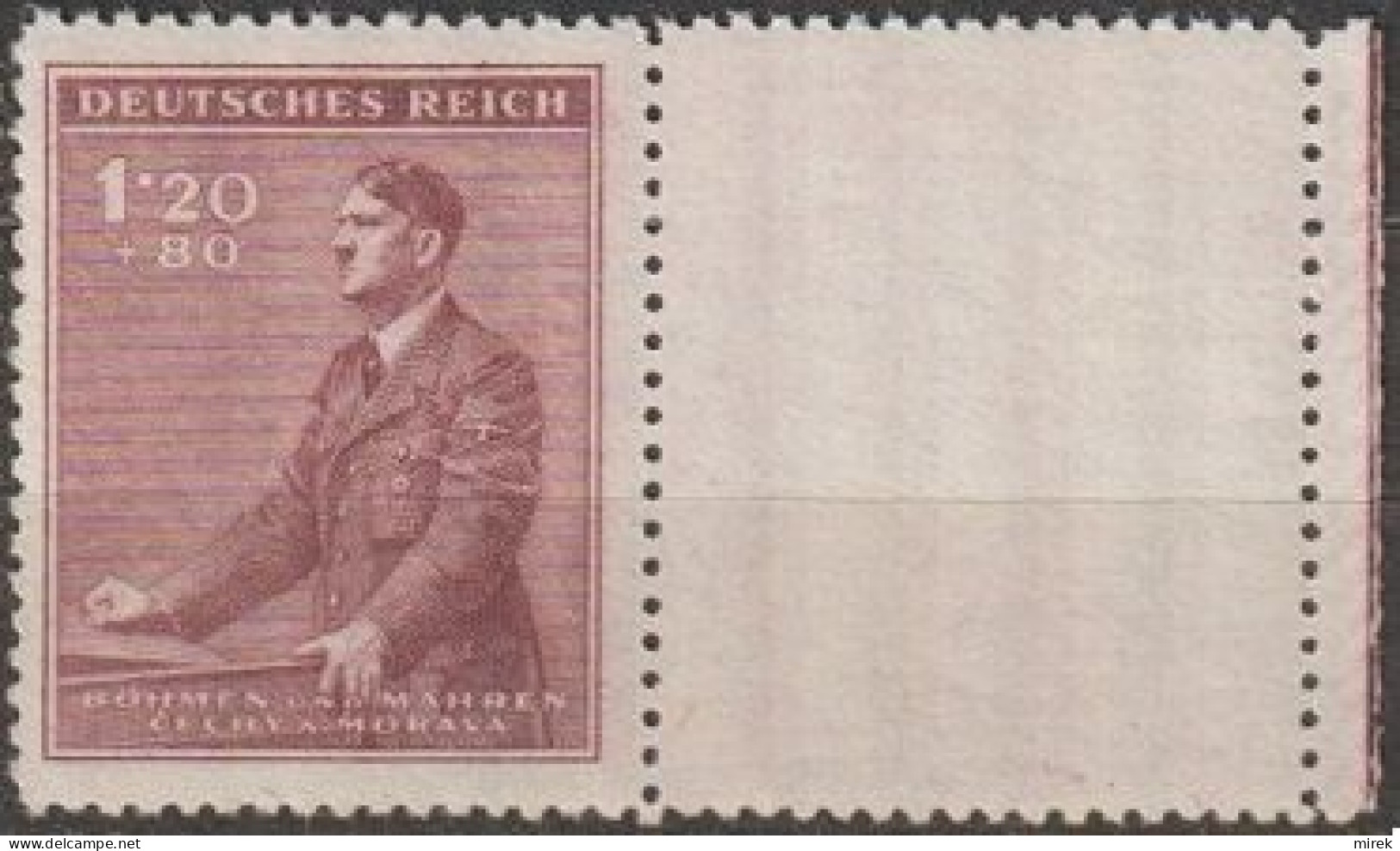 08/ Pof. 76, Stamp With Coupon - Ongebruikt