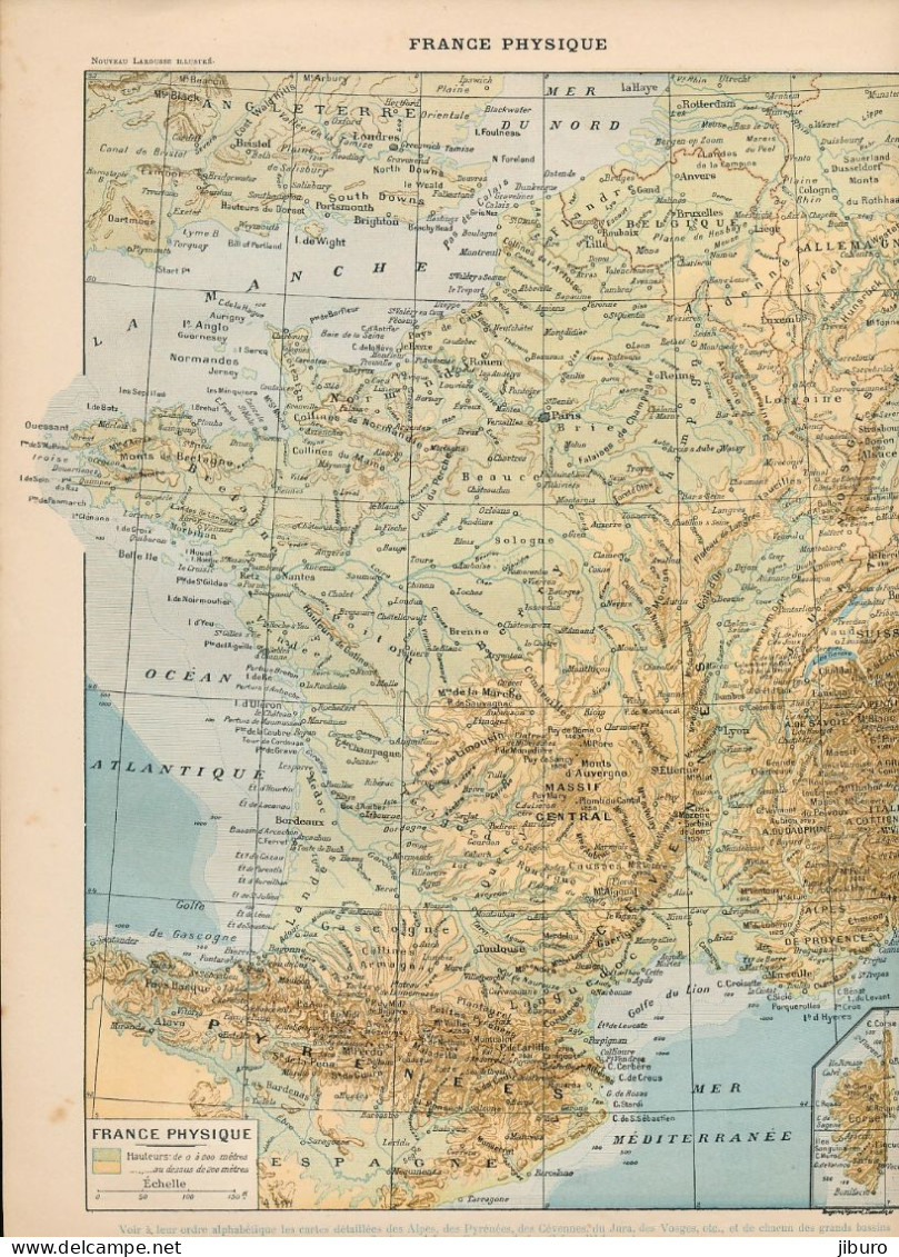 2 Vues 1908 Carte Géographique France Géologique Géologie Classification Des Terrains - Autres & Non Classés