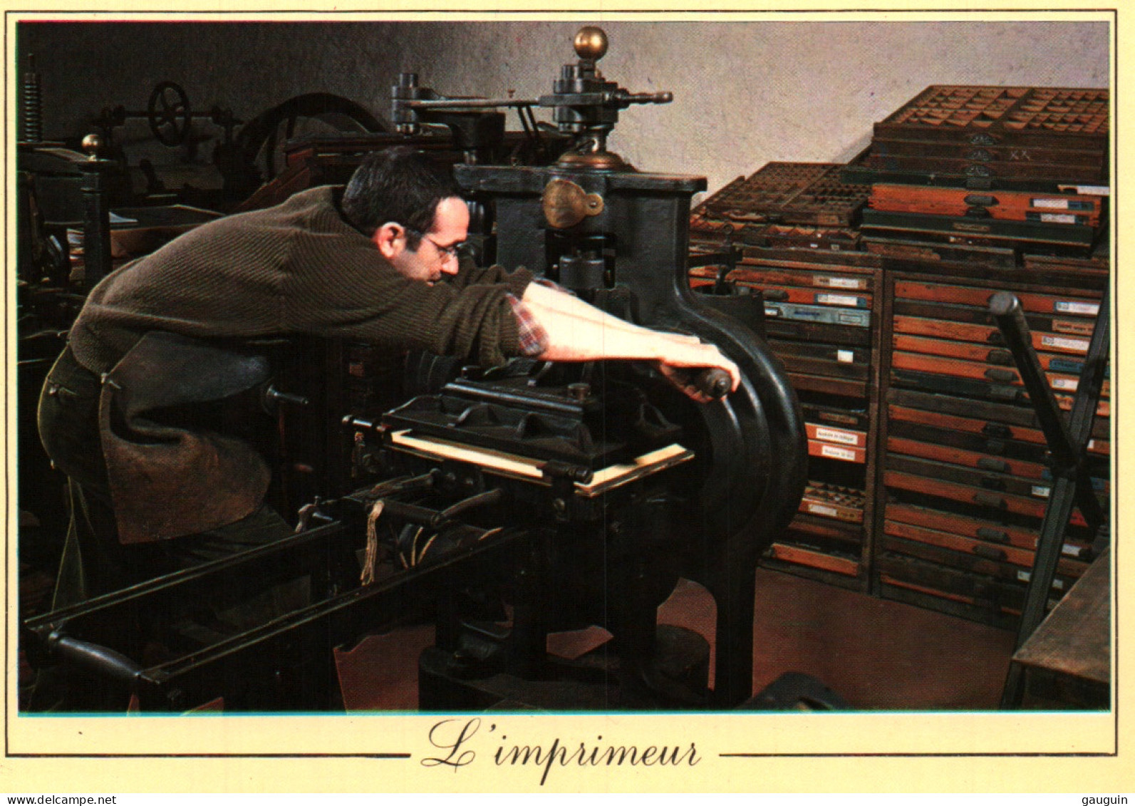 CPM - MÉTIERS D'ANTAN - L'Imprimeur - La Presse à Bras J.J.Sergent à Cléry St André - Editions Nivernaises - Kunsthandwerk