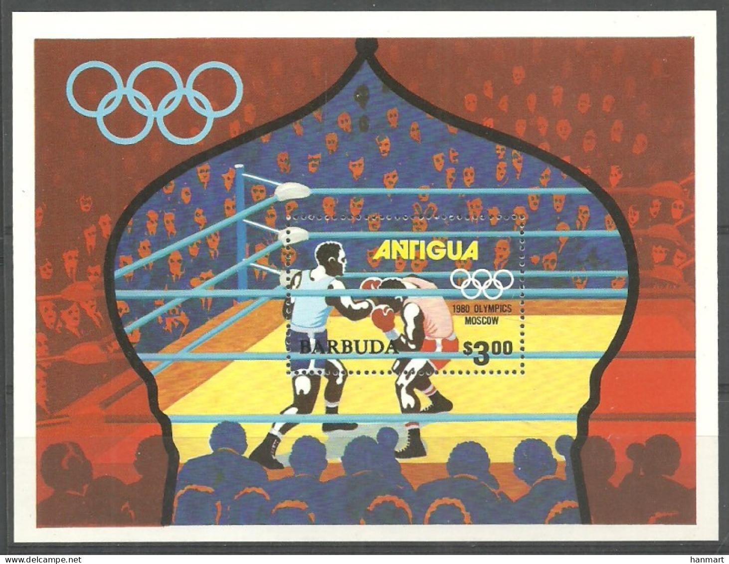 Barbuda 1980 Mi Block 49 MNH  (ZS2 BRDbl49) - Boxing