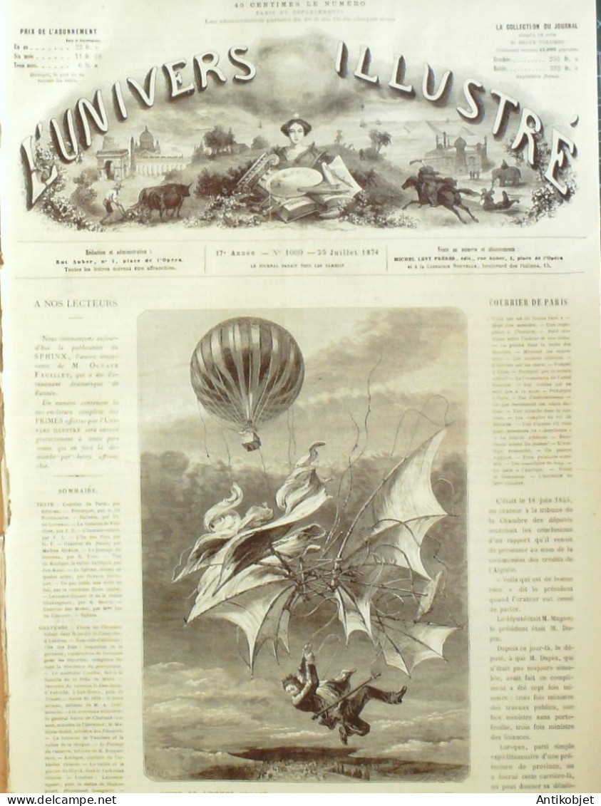 L'Univers Illustré 1874 N°1009 Londres Cremorne Île Des Pins Fontaine De Vaucluse Sorgue (84) Kachgar Leicester-Square - 1850 - 1899