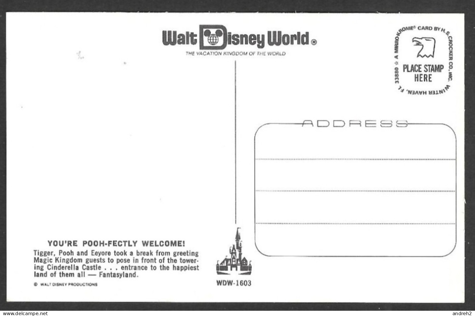 Orlando  Florida - Tiger Pooh And Eeyore - By Walt Disney - No: WOW-1603 - Orlando