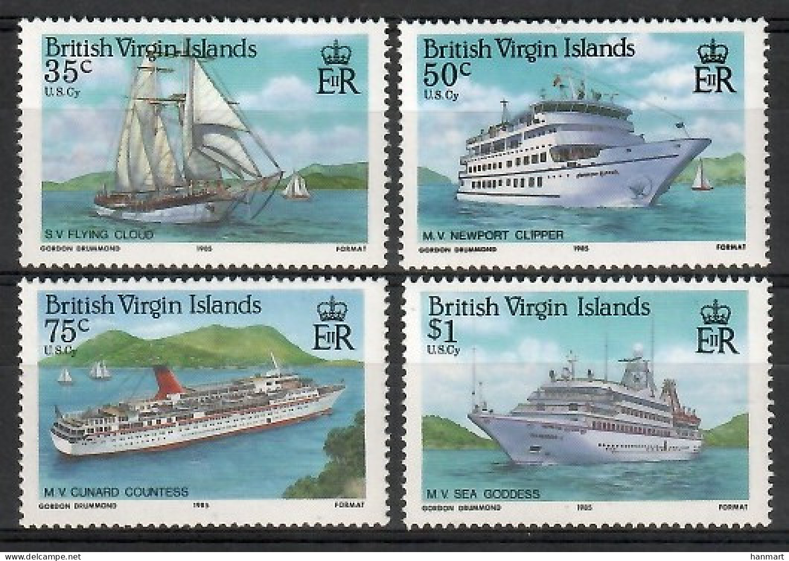 British Virgin Islands 1986 Mi 537-540 MNH  (ZS2 BVI537-540) - Barcos