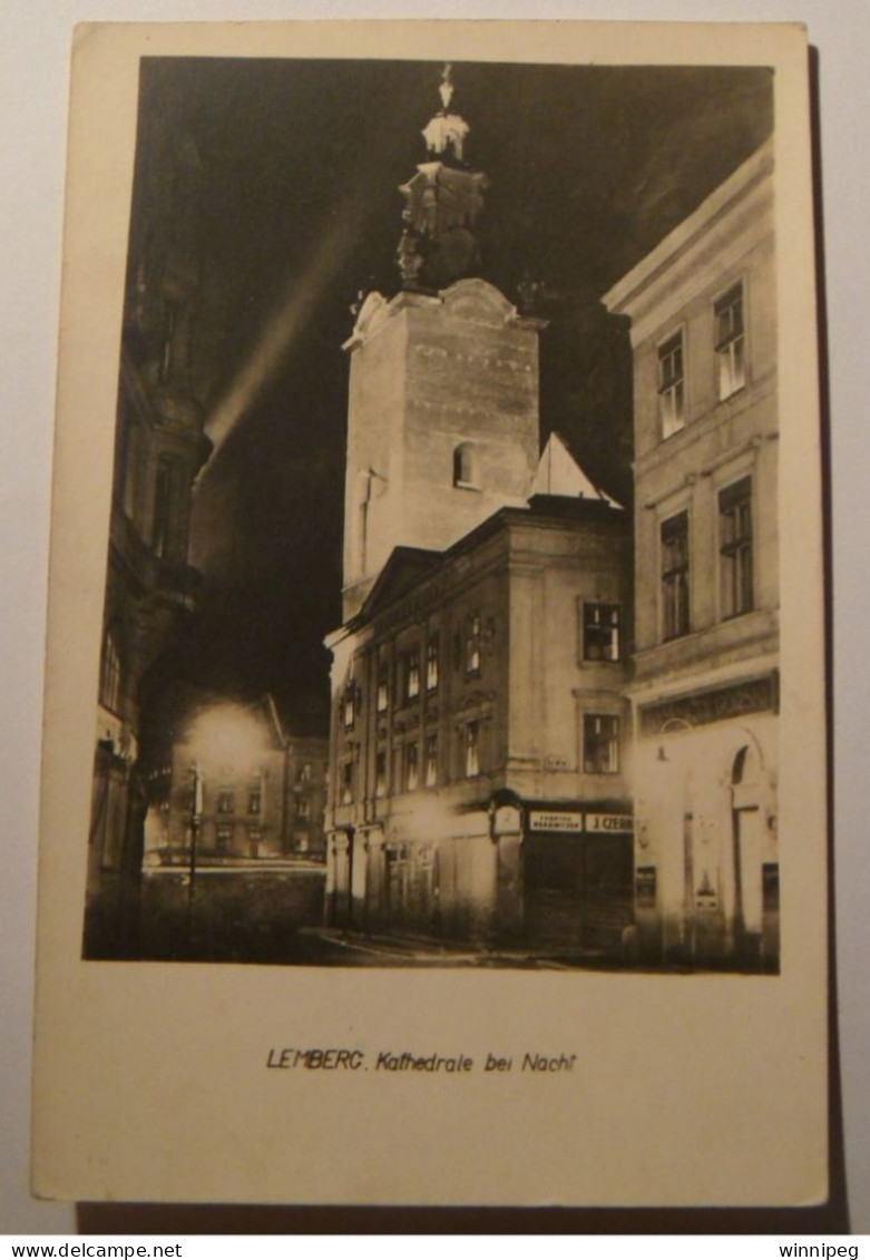 Lwow.Lemberg.3 Pc's.St.George Kathedrale.Oper.Kathedrale Bei Nacht.Photo.WWII,German Occupation.Poland.Ukraine. - Oekraïne