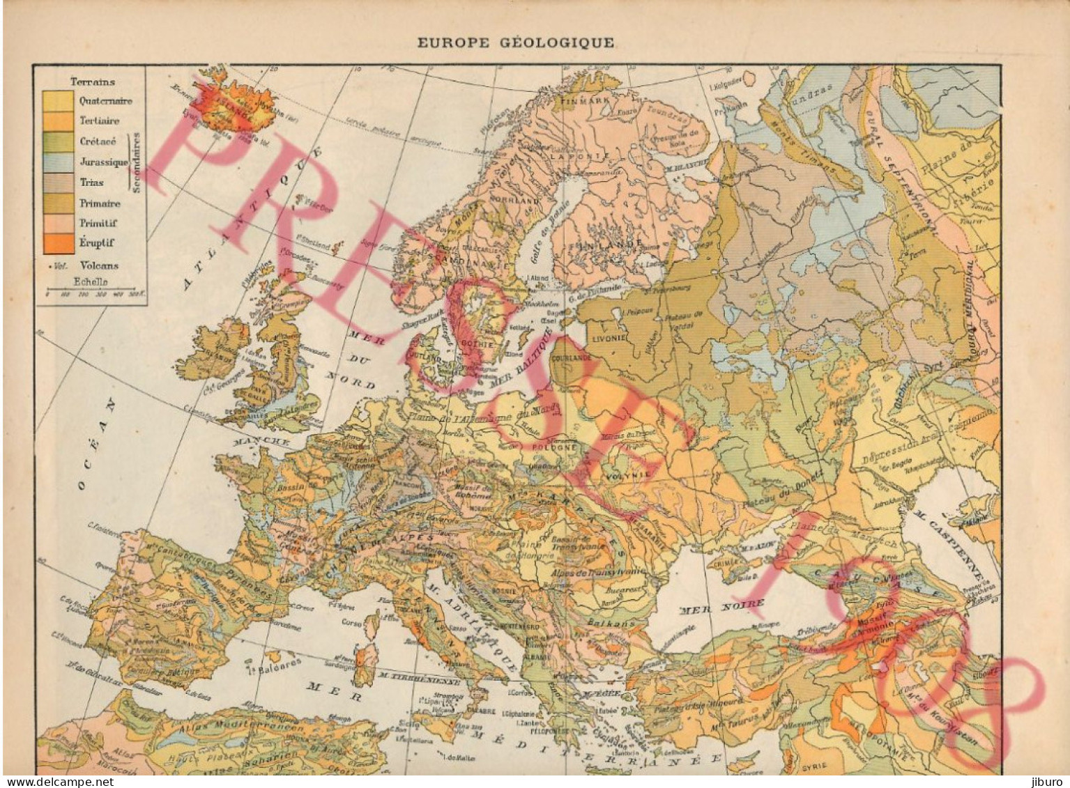 2 Vues 1908 Carte Géographique Europe Géologique Géologie Empire Allemand Russe Autriche-Hongrie Ottoman - Sonstige & Ohne Zuordnung