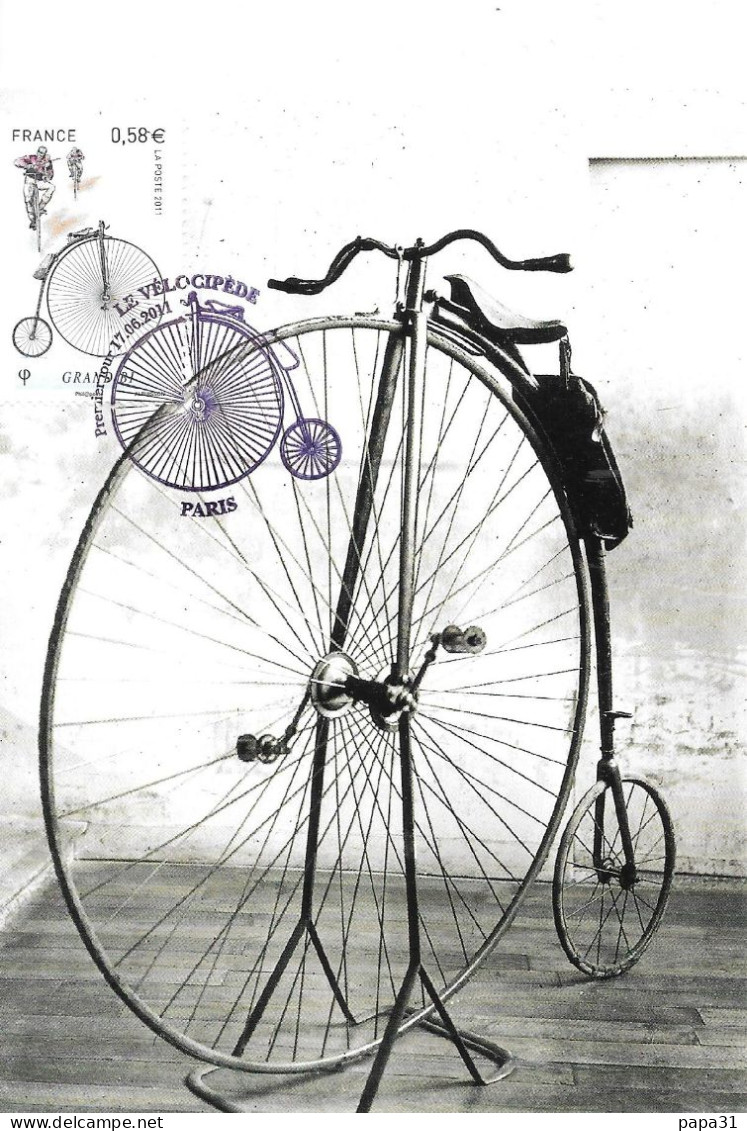 Le Vélocipède - Le Grand-Bi  - Victor Renard  1875 Avec Son Timbre - Ciclismo