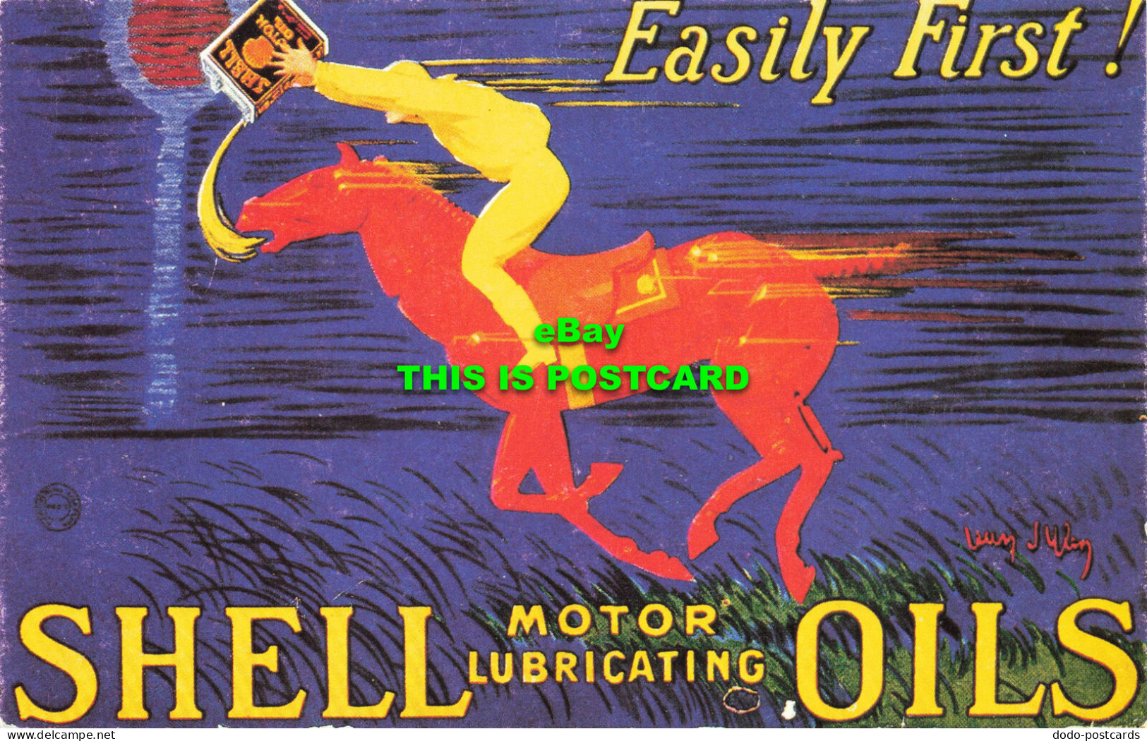 R578360 Easily First. Shell Motor Lubricating Oils. Shell Postcards Limited. 198 - World