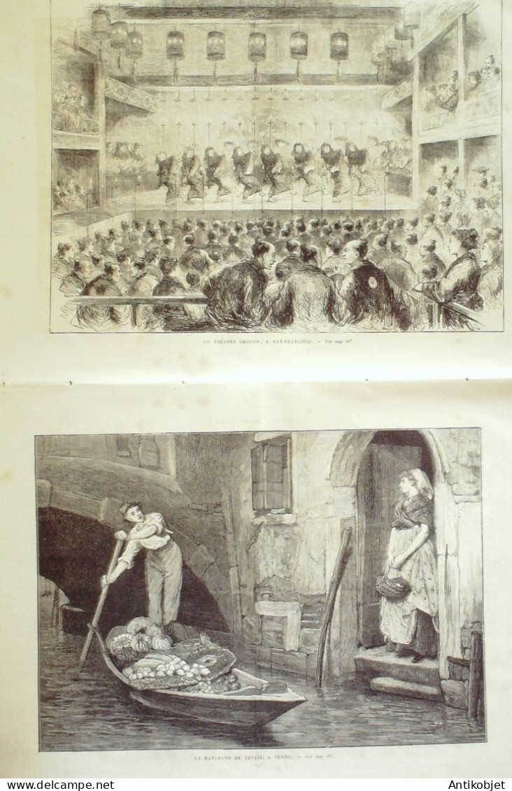 L'Univers illustré 1874 n°1010 Avignon Petrarque (84) Cancale (35) Venezia Marchand De Fruits Mont Ararat Mistral