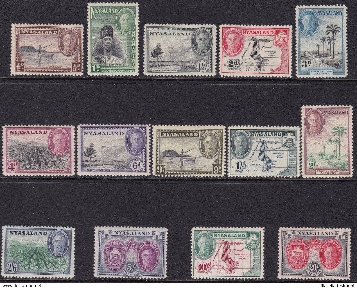 1945 Nyasaland, Stanley Gibbons N. 144/57, MNH** - Other & Unclassified