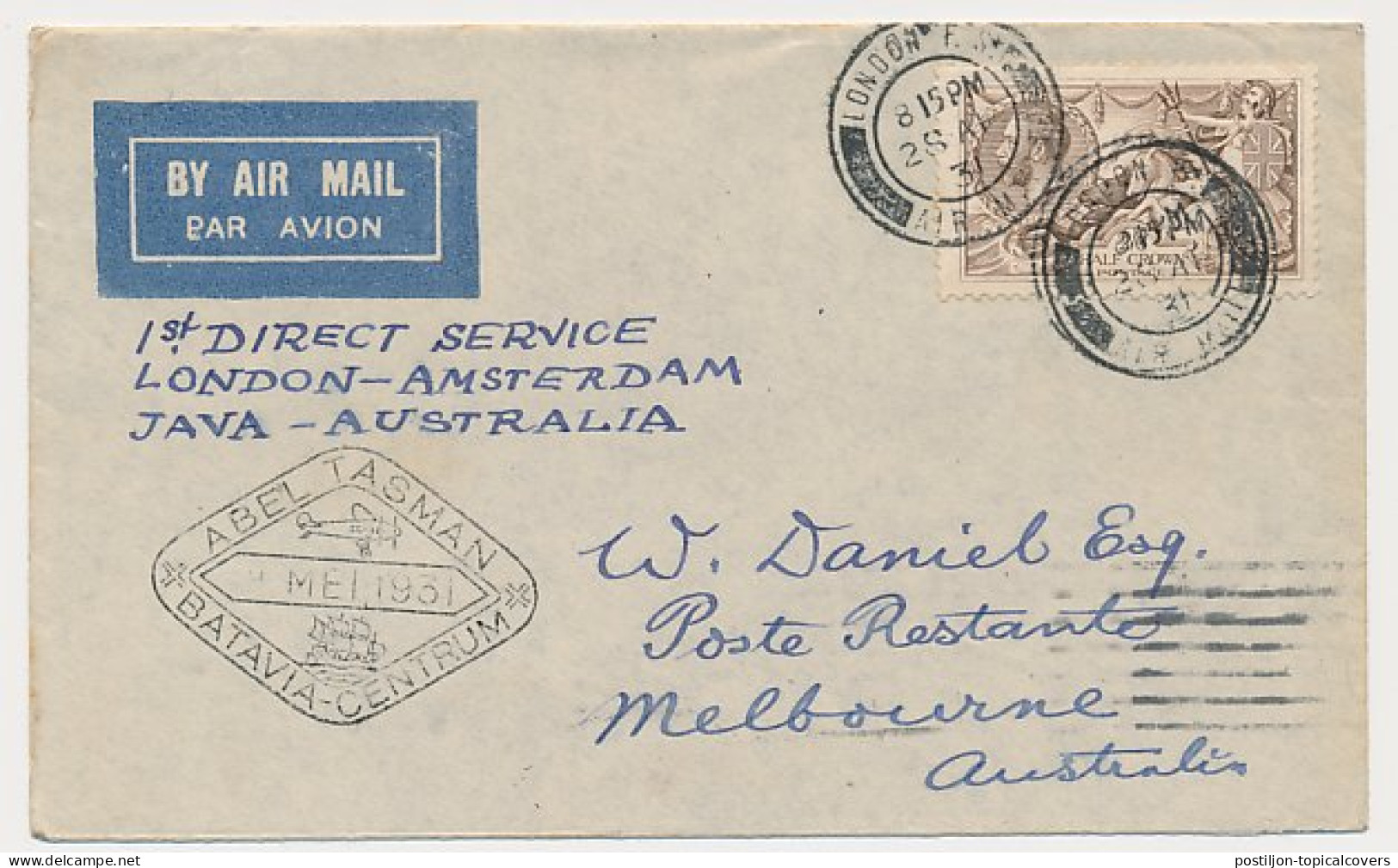 VH C 90 V M-1 GB/UK - Batavia N.I. - Melbourne  Australie 1931   - Ohne Zuordnung