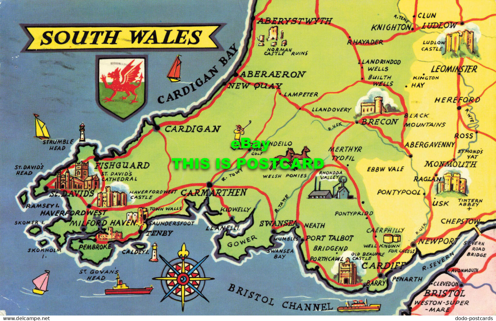 R578372 Map. South Wales. Bristol Channel. Cardigan Bay. 1970 - World