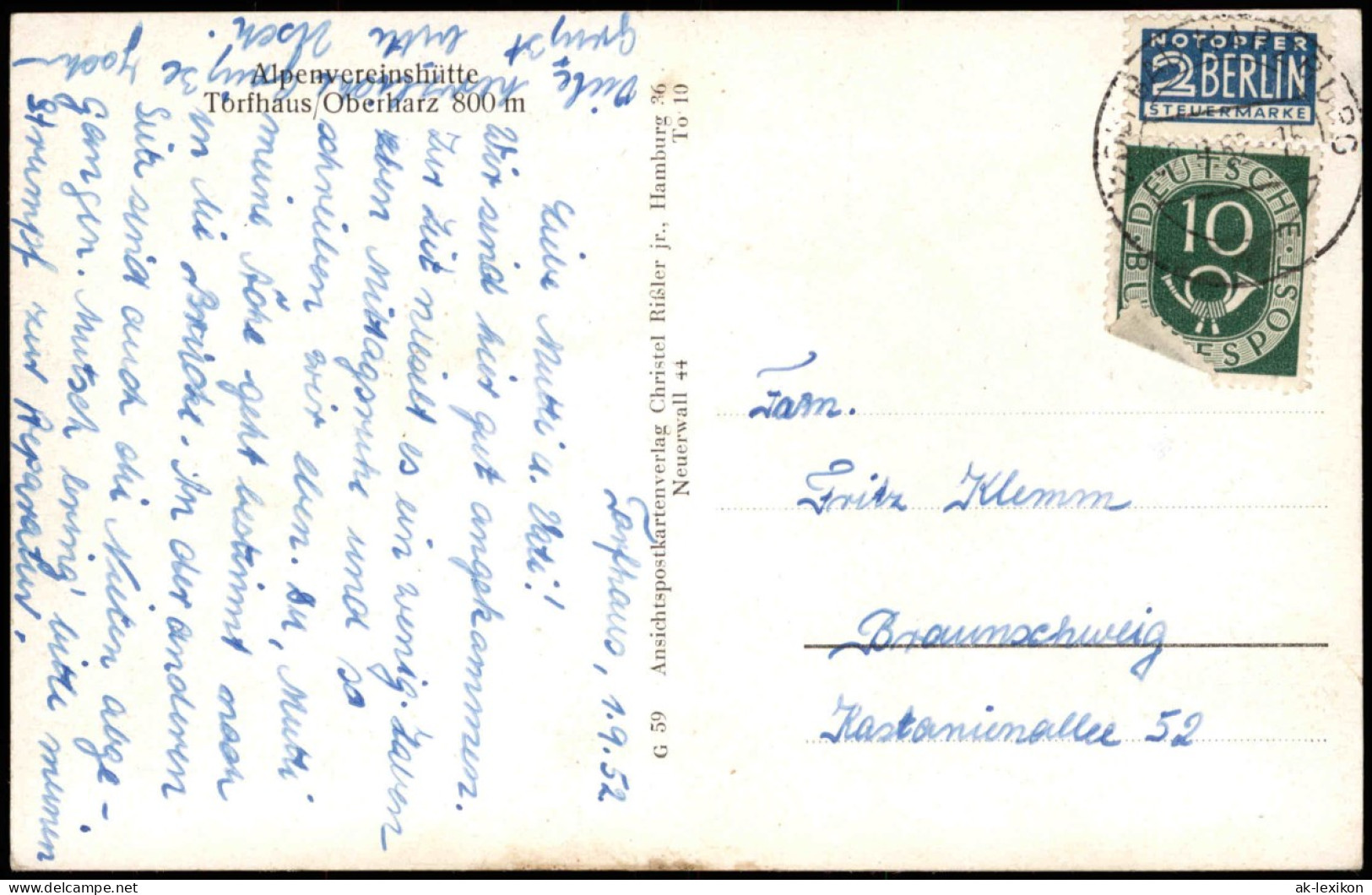 Ansichtskarte Ilsenburg (Harz) Brocken (Harz) - Gehege 1952 - Otros & Sin Clasificación