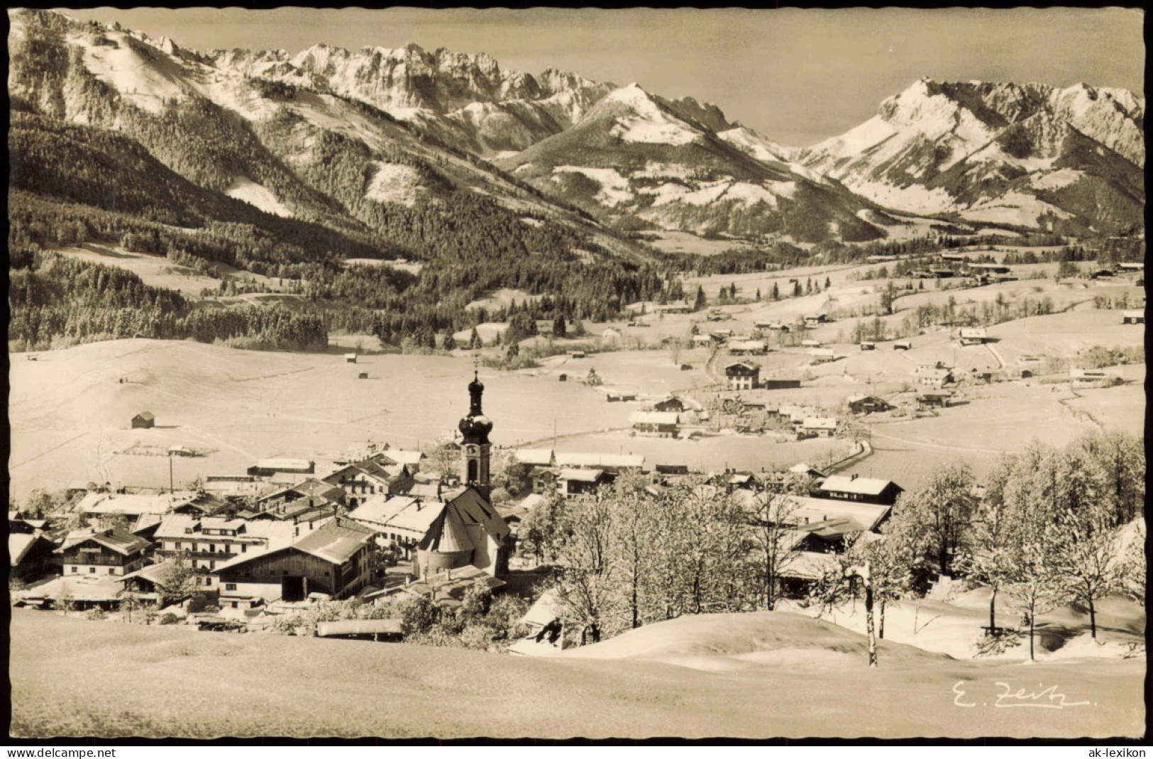 Ansichtskarte Reit Im Winkl Blick Auf Die Stadt Im Winter 1966 - Reit Im Winkl