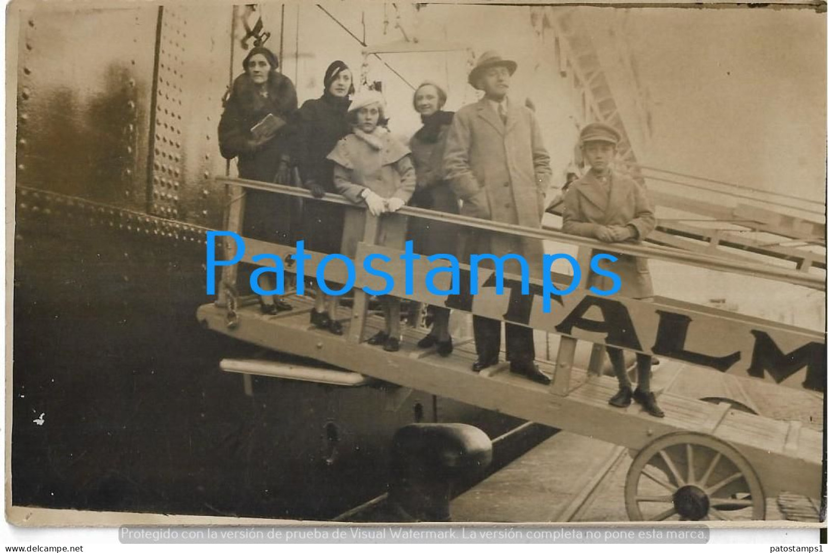 227947 SHIP BARCO ITALMAR BAJADA DE LAS PERSONAS PEOPLE POSTAL POSTCARD - Andere & Zonder Classificatie