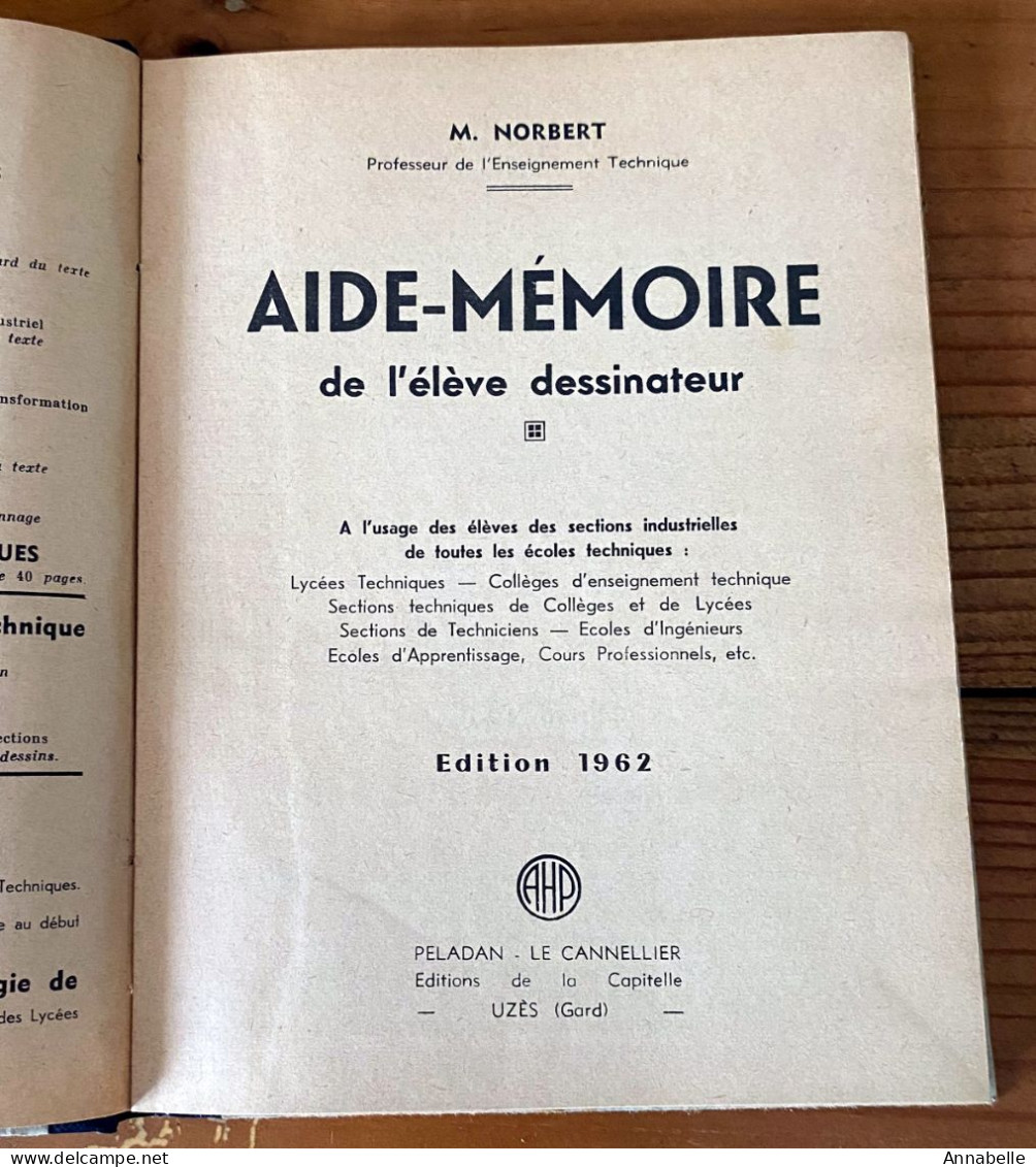 Aide-mémoire De L'élève Dessinateur Par M. Norbert (1962) - Basteln