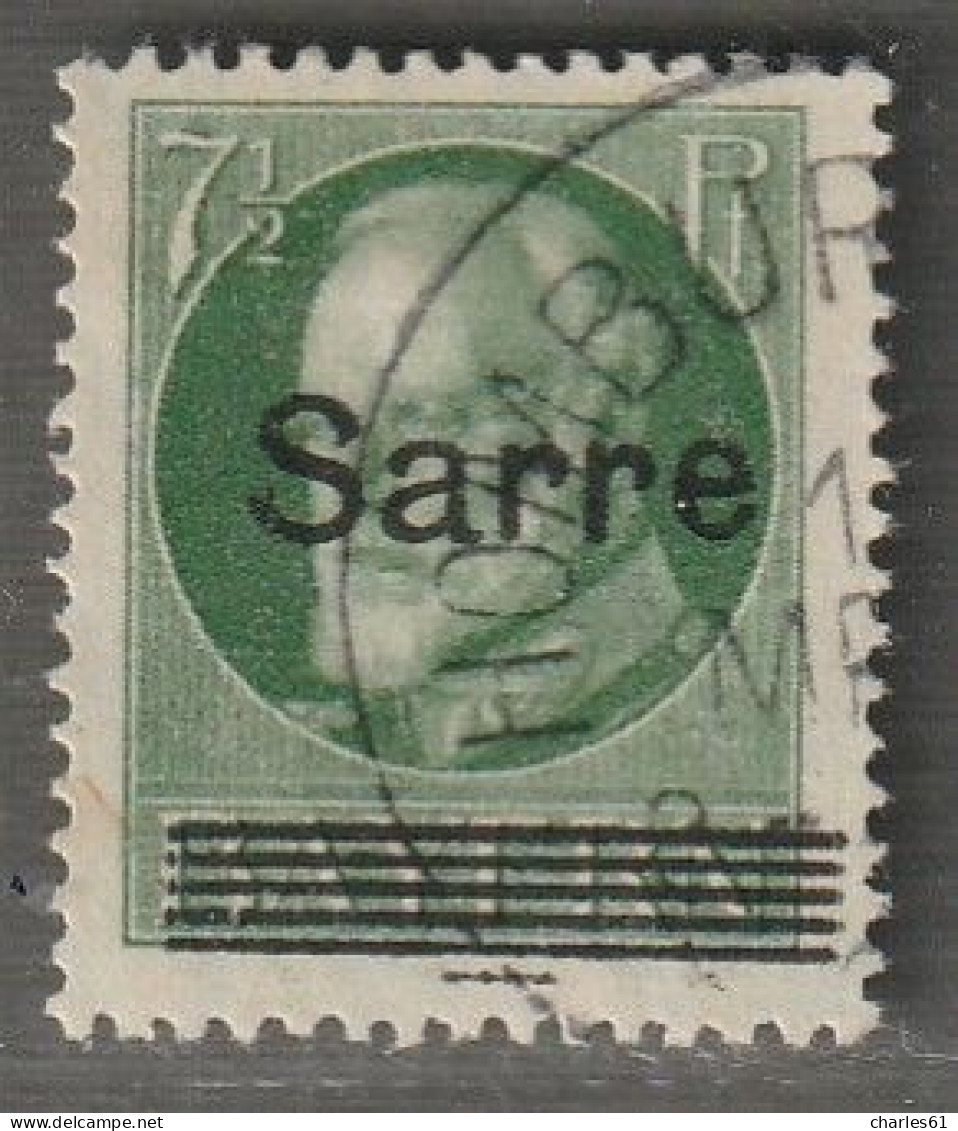 SARRE - N°19 Obl (1920) 7 1/²p Vert - Gebraucht