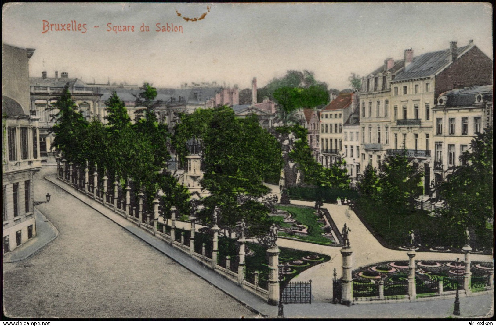 Postkaart Brüssel Bruxelles Square Du Sablon 1913 - Autres & Non Classés