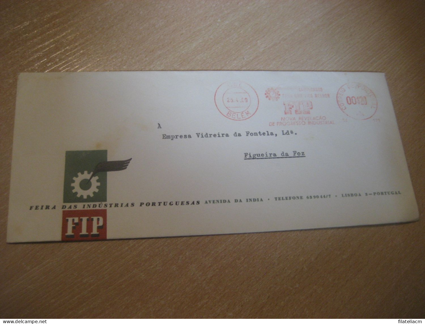 BELEM 1959 To Figueira Da Foz FIP Feira Das Industrias Industry Fair Meter Mail Cancel Cover PORTUGAL - Lettres & Documents
