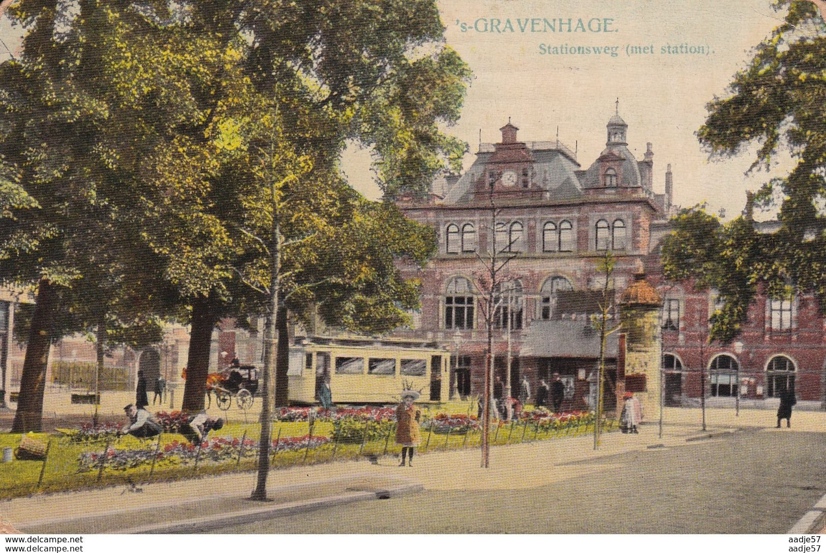 Netherlands Pays Bas Den Haag Stationsweg Tramway 1909 - Tramways