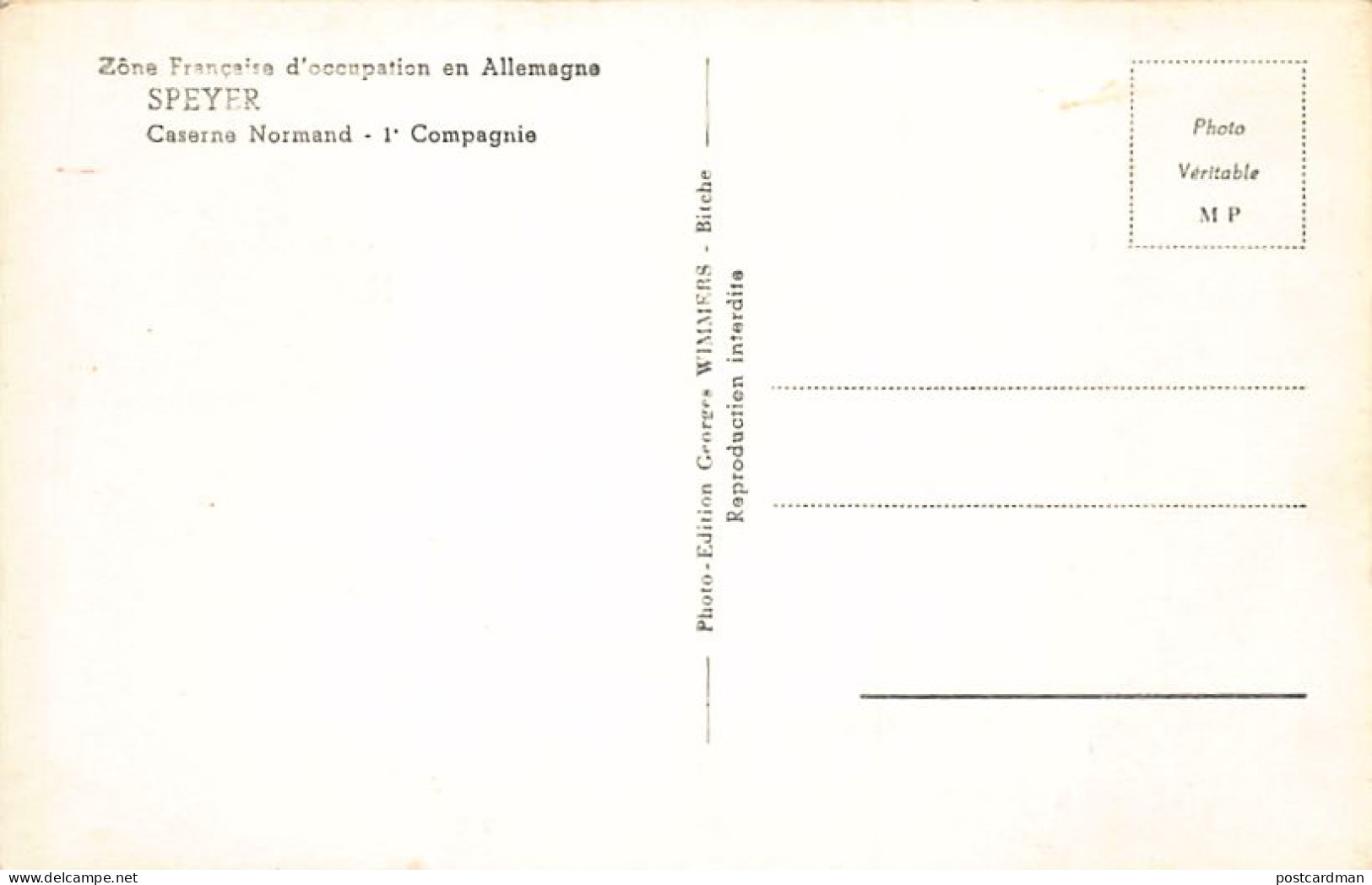 Deutschland - SPEYER - Französische Besatzungszone - Normand-Kaserne - 1. Kompanie - Speyer