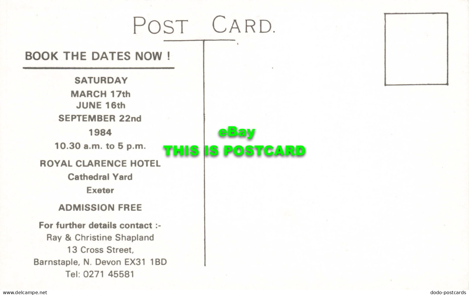 R579104 Exeter Postcard Fair - Monde