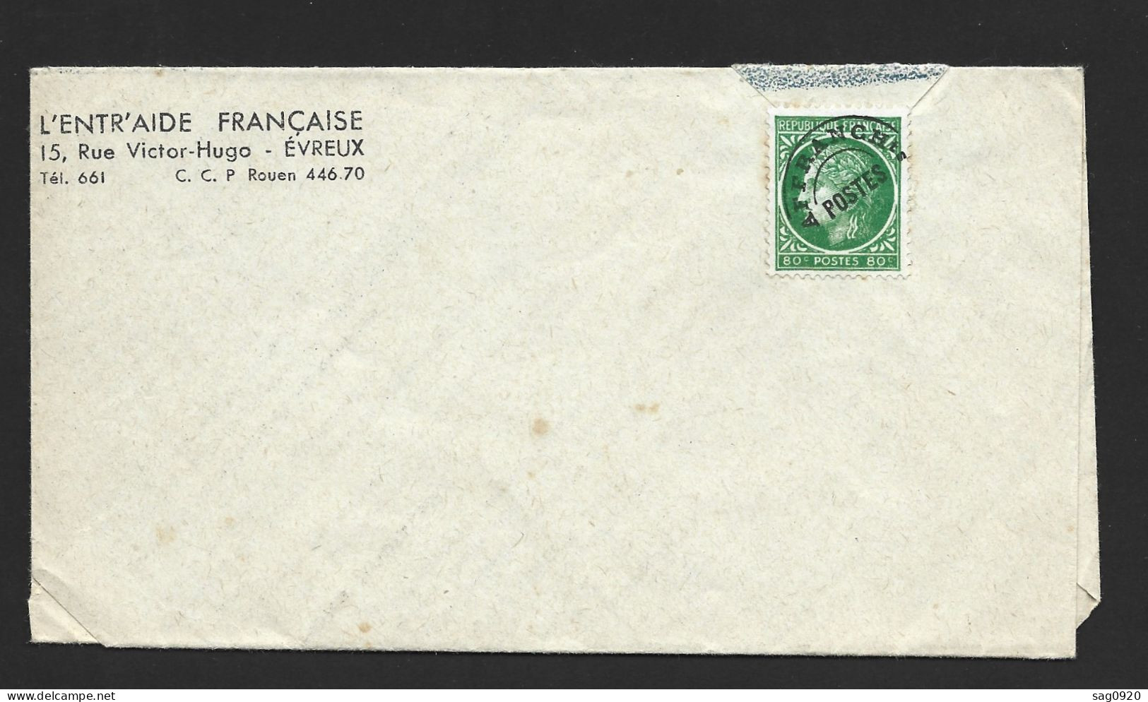 Timbre Préoblitéré Yvert N°88 Sur Lettre L'Entr'Aide Française - 1953-1960