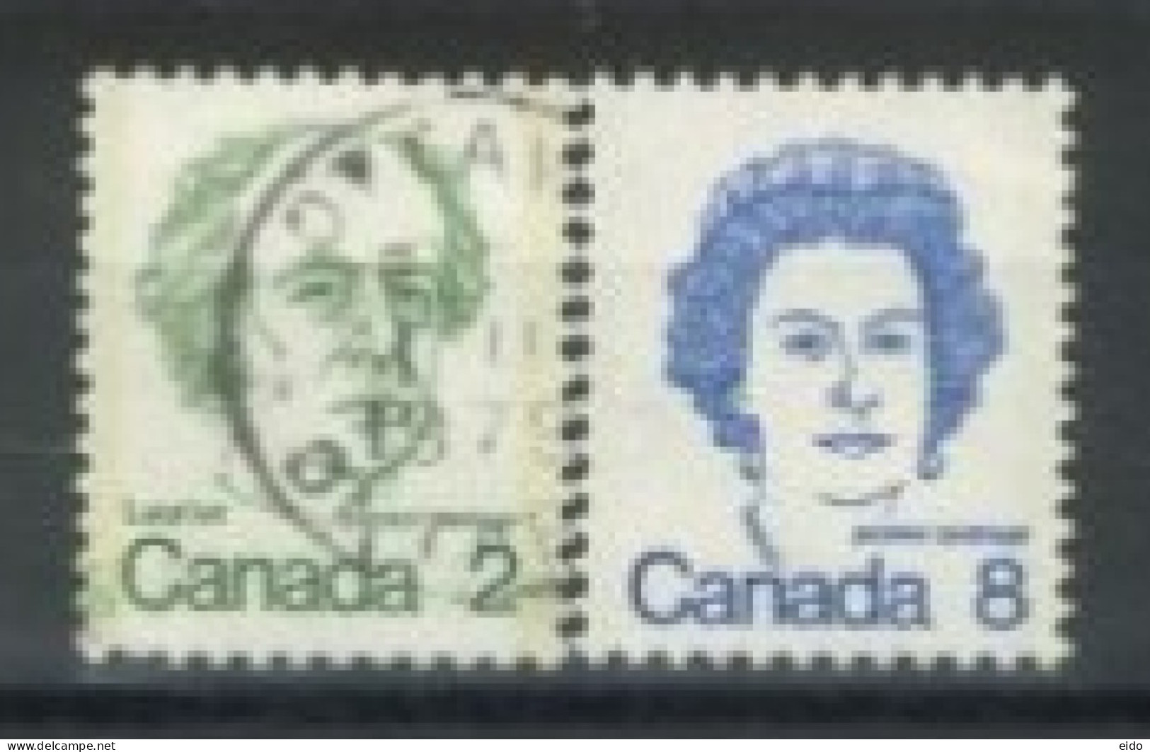 CANADA - 1972, W. LAURIER & QUEEN ELIZABETH II STAMPS SET OF 2, USED. - Usati