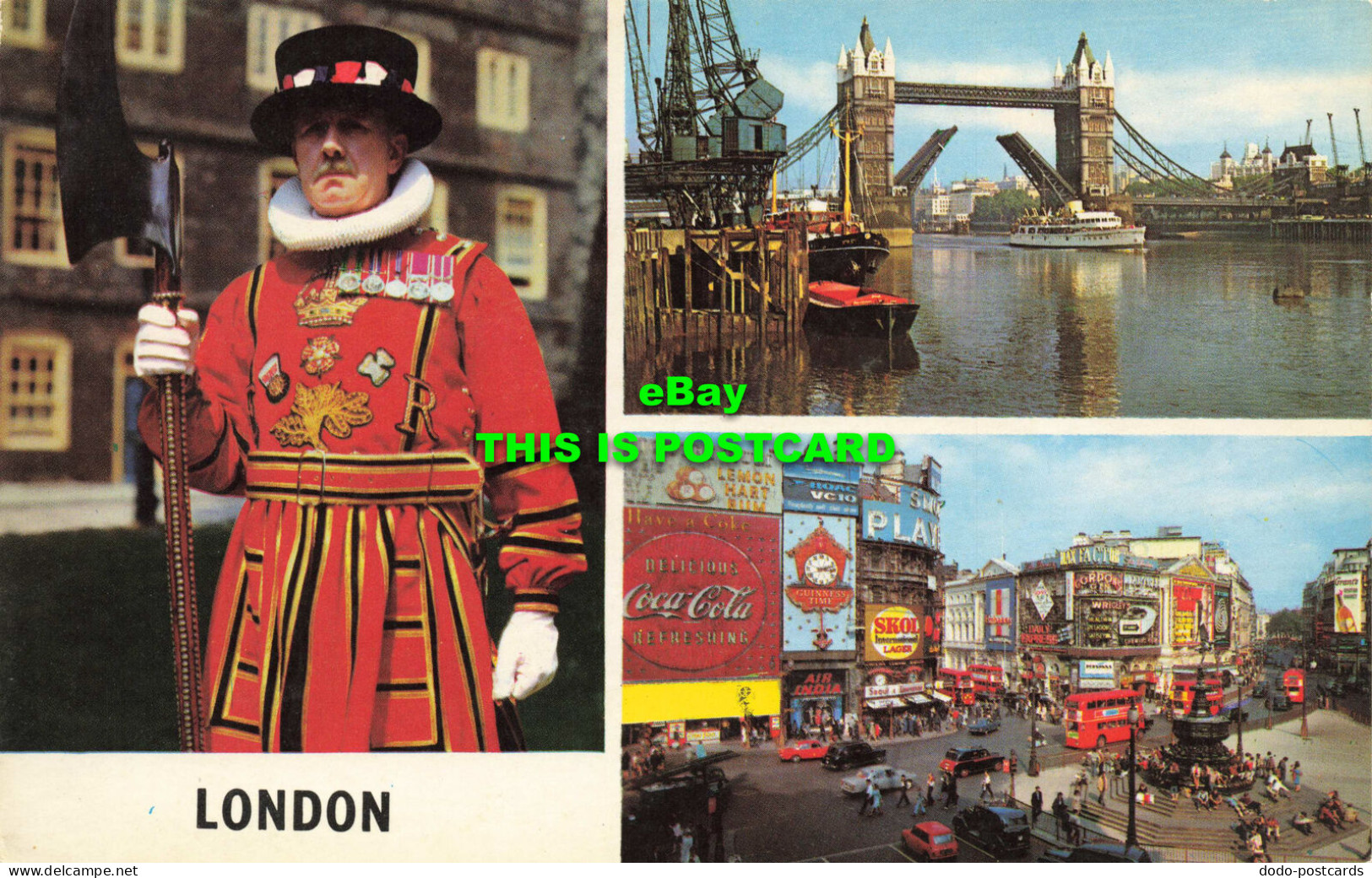 R578738 London. Tower Bridge. Piccadilly Circus. A Beefeater. Tower Of London. M - Sonstige & Ohne Zuordnung